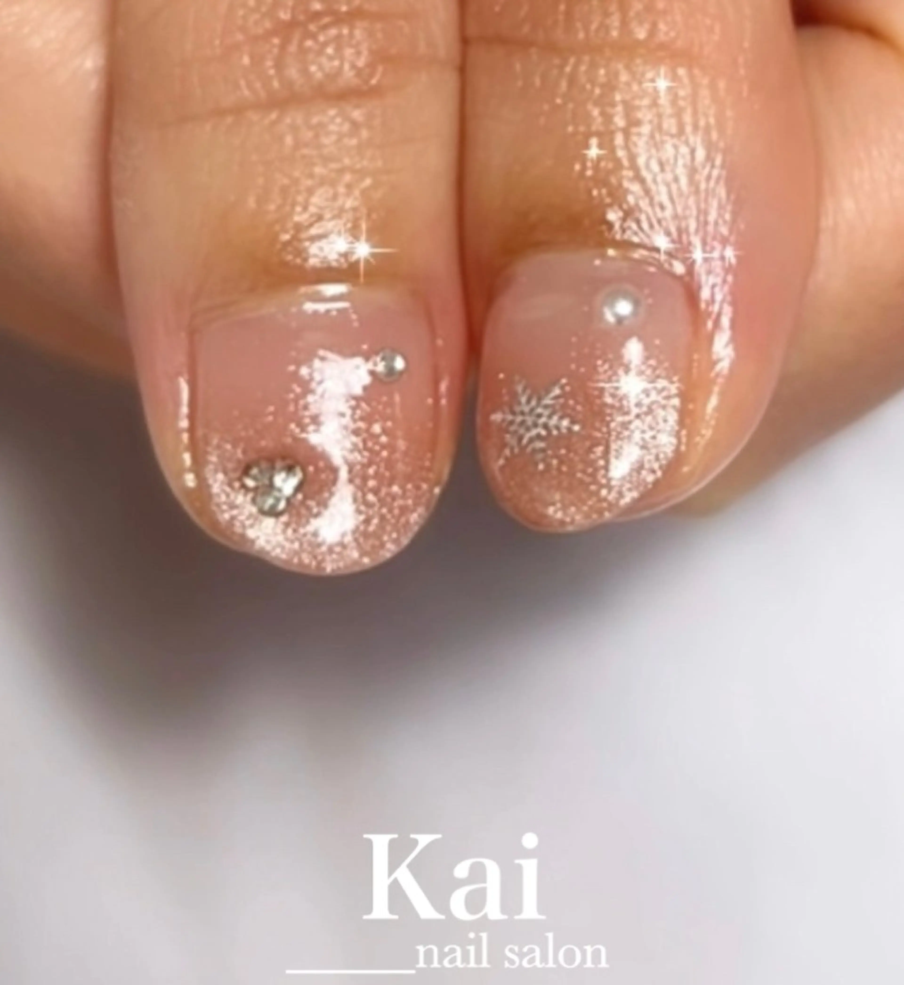 ネイル ガーリー グラデーション 韓国ネイル マグネットネイル 持ち込み ハンドネイル Kai  nail Mayukoのネイルデザイン