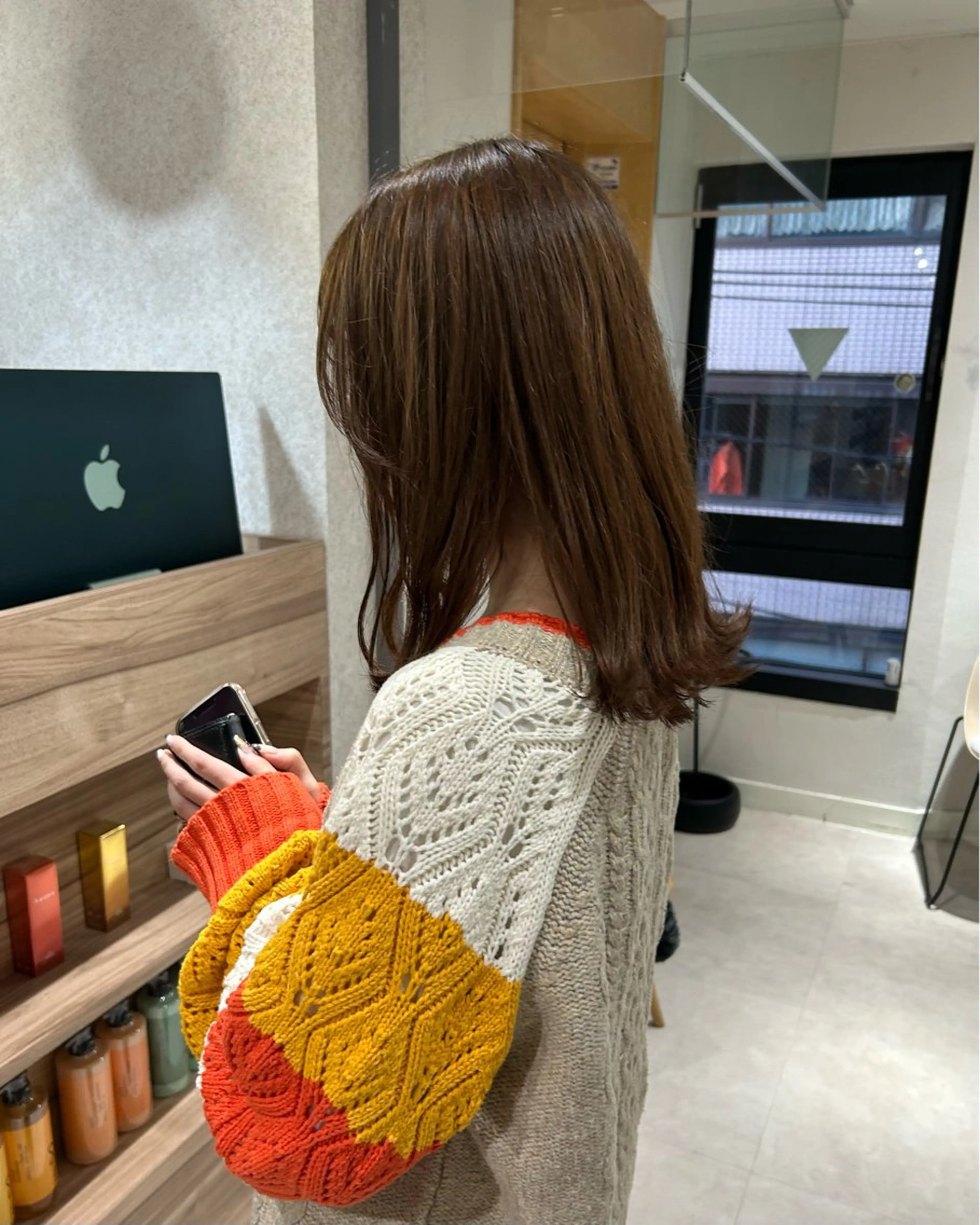 ミディアム カラー 透明感/艶髪/ 石山浩二のヘアスタイル