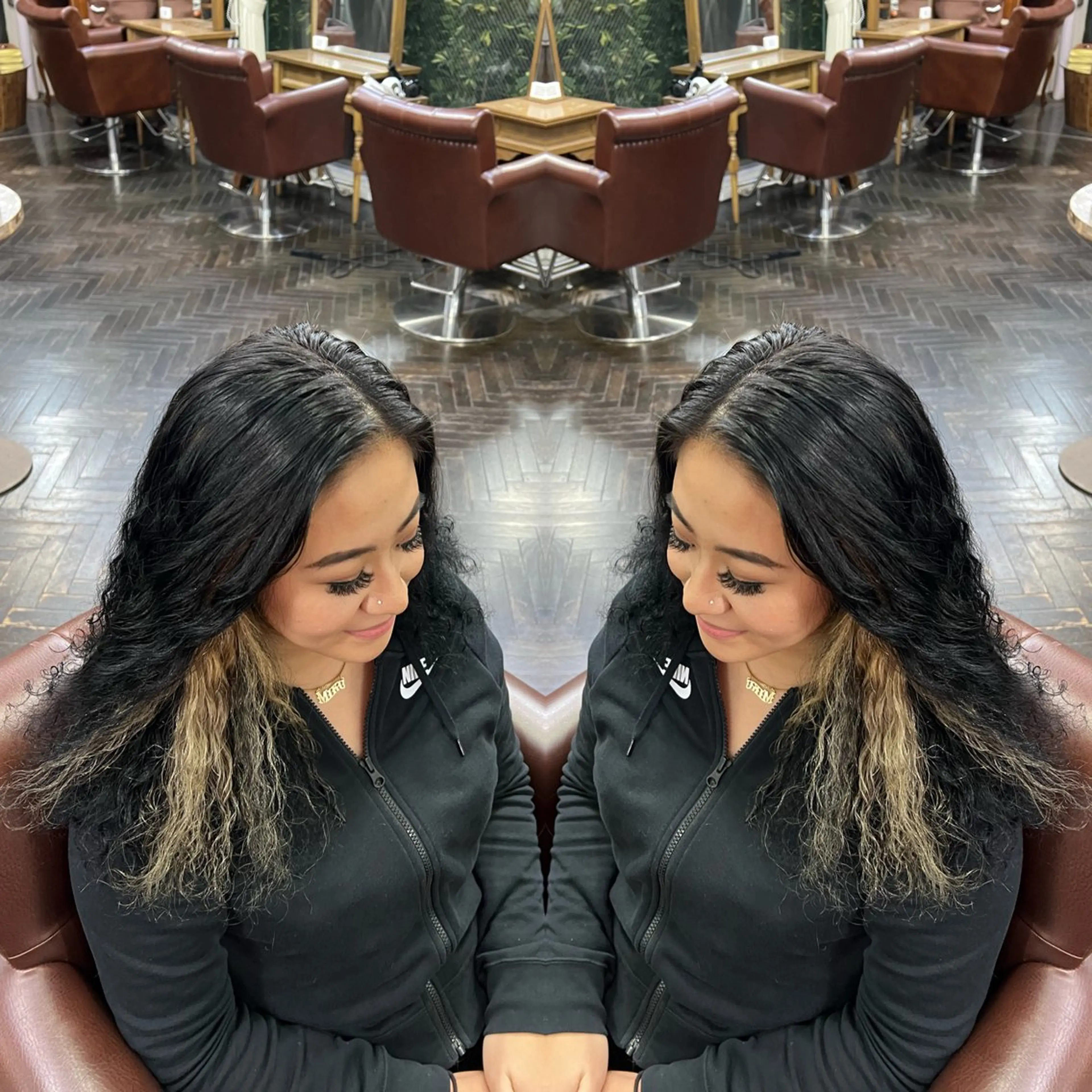 ミディアム カラー レイヤー/ボブ/ ミニボブ/AOIのヘアスタイル