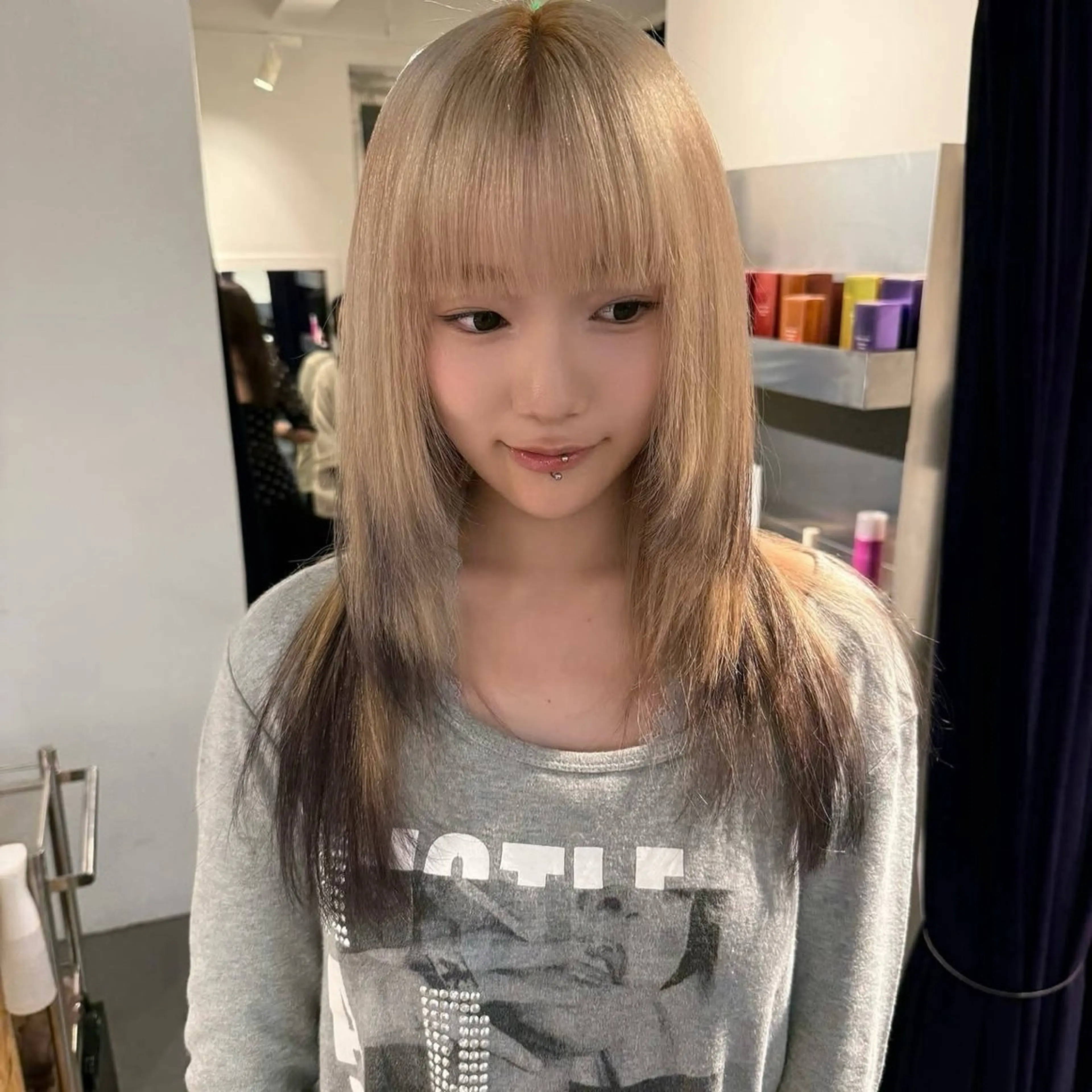 セミロング カラー ヘアアレンジ カット ヘアカラー トリートメント Mizobe misakiのヘアスタイル