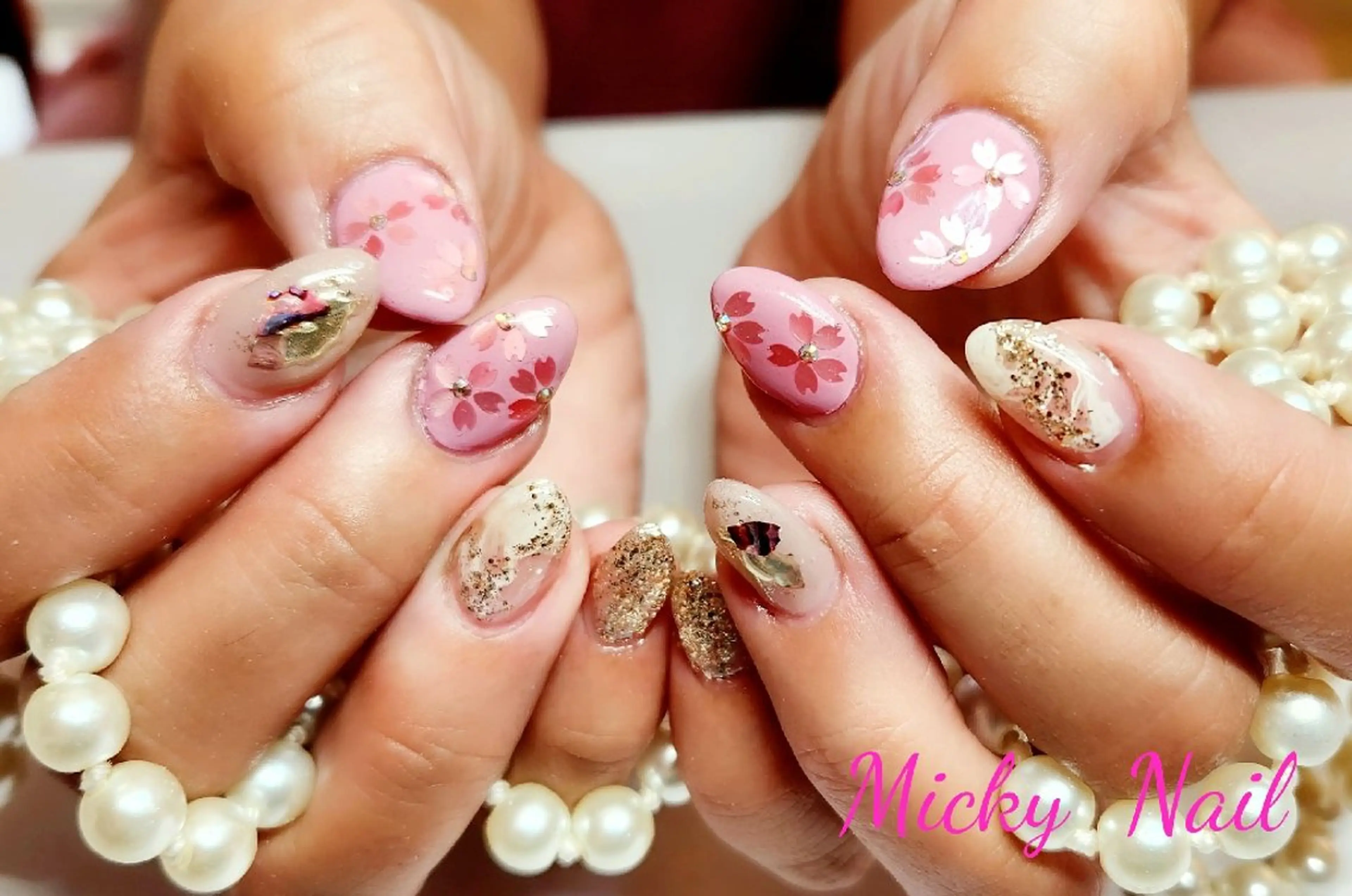 ネイル 桜ネイル 春ネイル Micky nail chikushinoのネイルデザイン