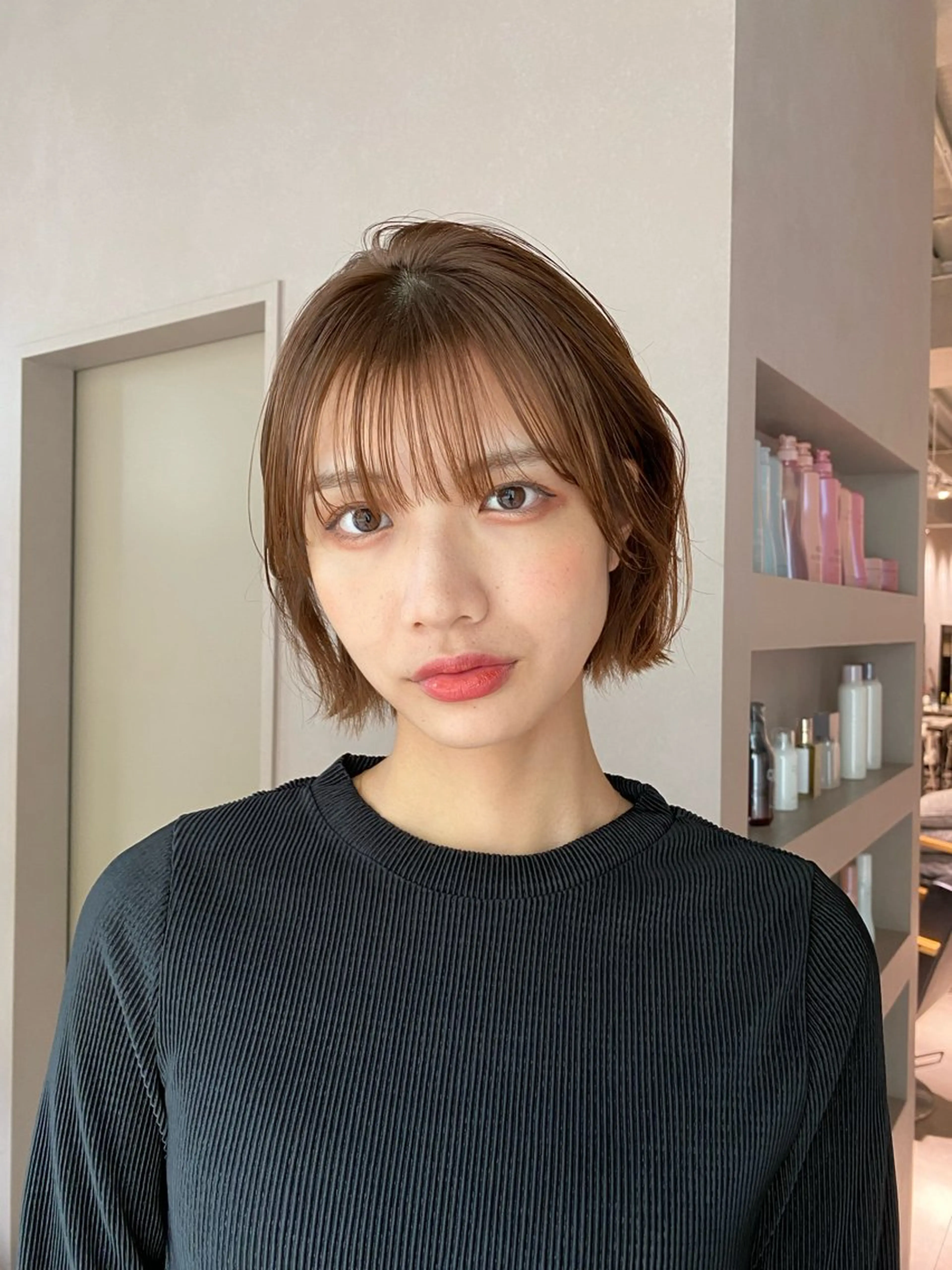 ショート 切りっぱなしボブ ボブ 栗原 瑞稀のヘアスタイル