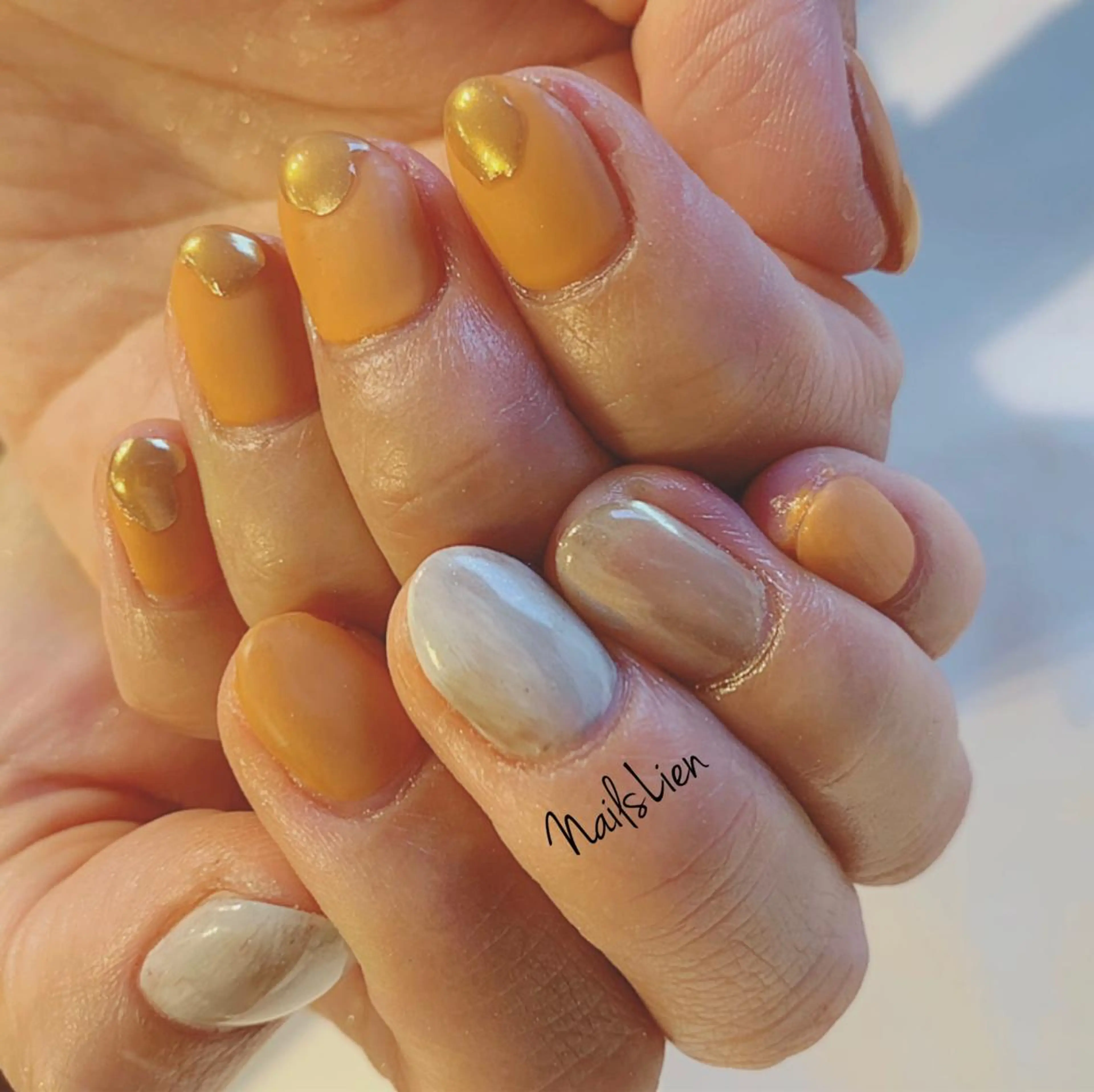 ネイル マットネイル ミラーネイル ニュアンスネイル 凛 リンのネイルデザイン