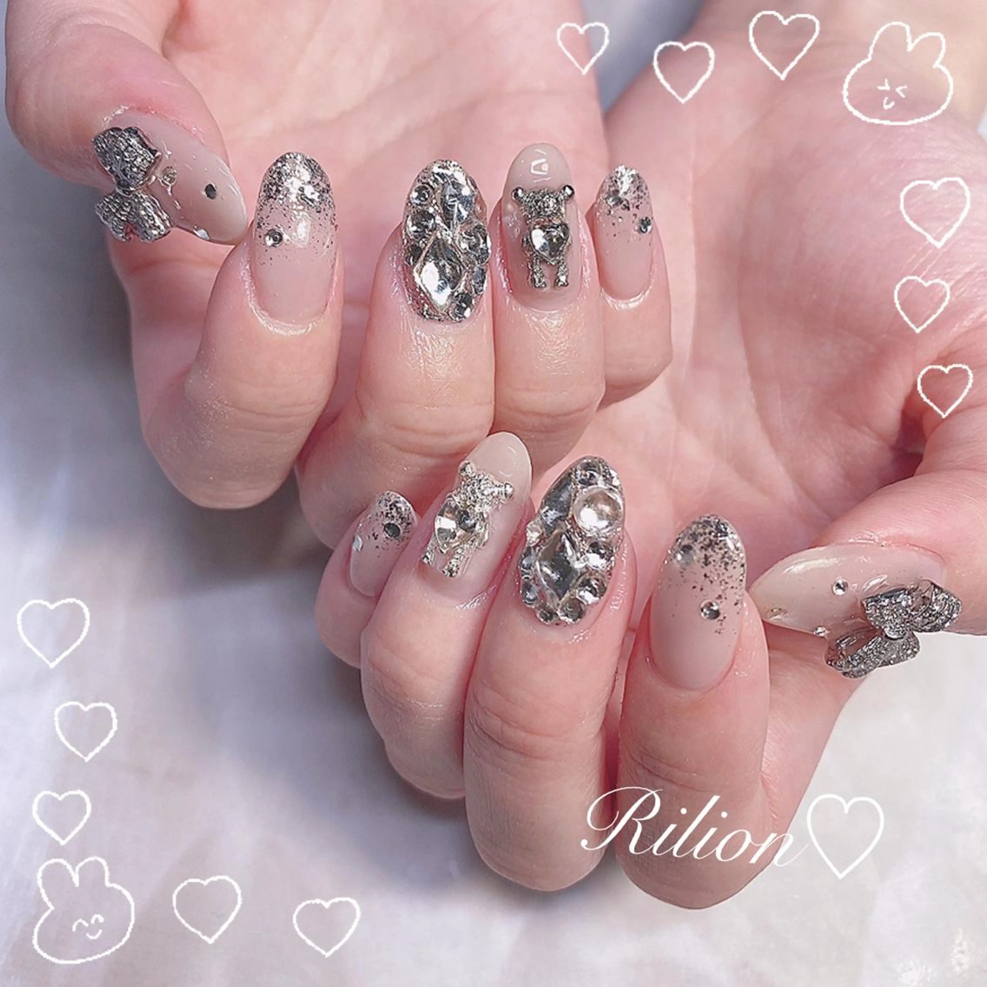 ネイル アートネイル ハンドネイル RiLion💗 Risa🦋💜のネイルデザイン