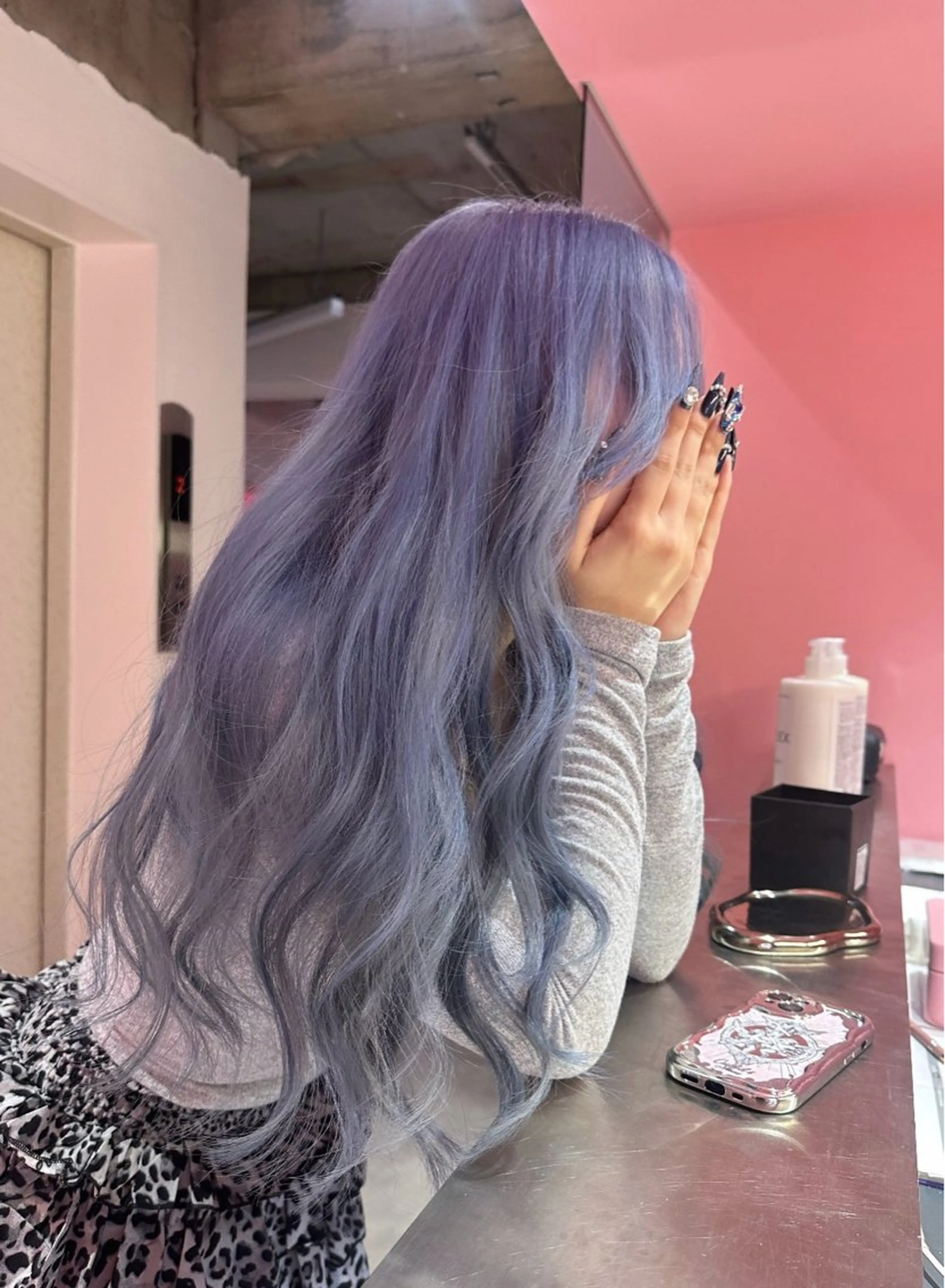 ロング カラー ブルーカラー ヘアカラー トリートメント mahiro 名古屋/栄/ブリーチのヘアスタイル