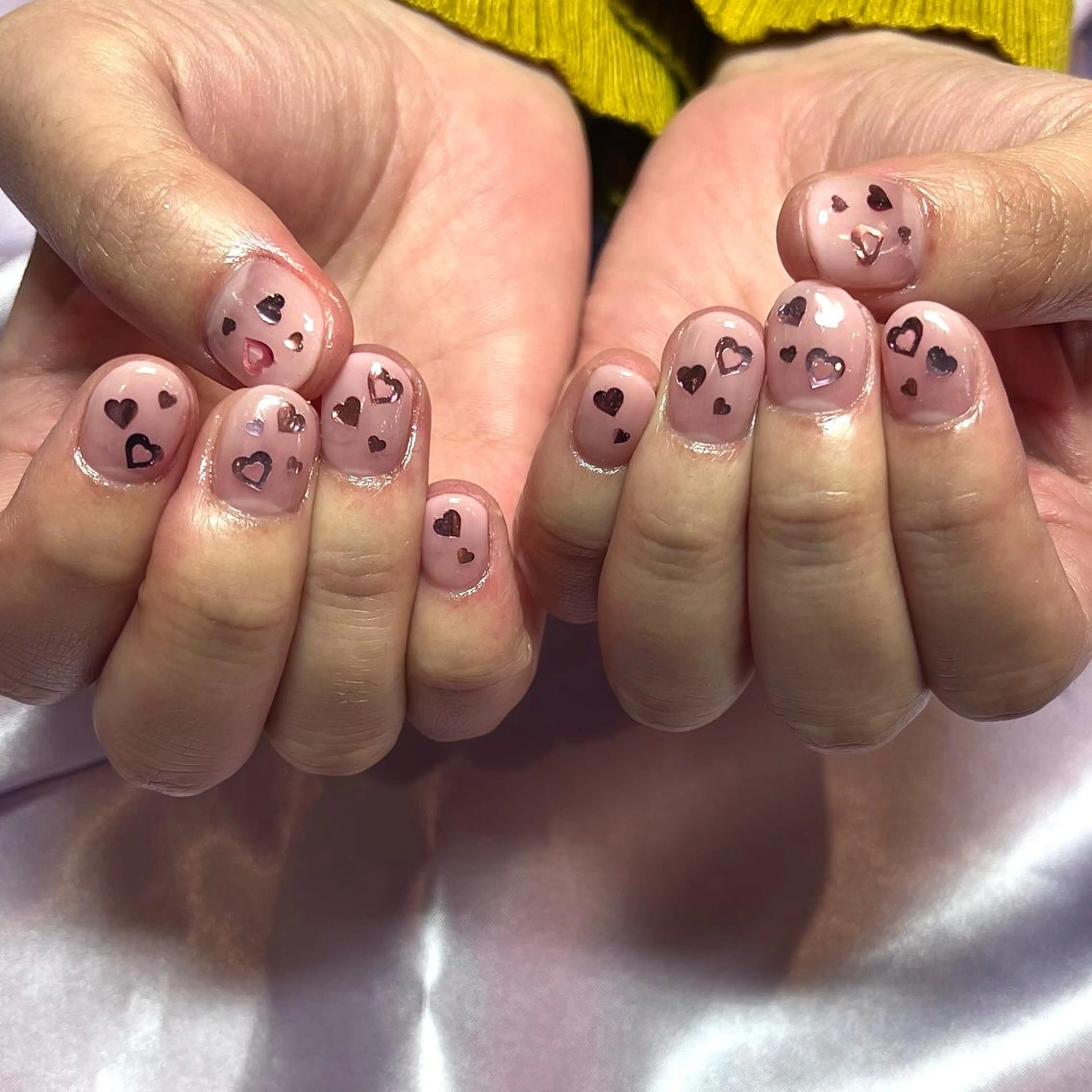 ネイル ガーリー グラデーション ハート ホログラムネイル キラキラネイル ハンドネイル para ☀︎ sol by BECK所属・Para Sol nail　Maoのネイルデザイン