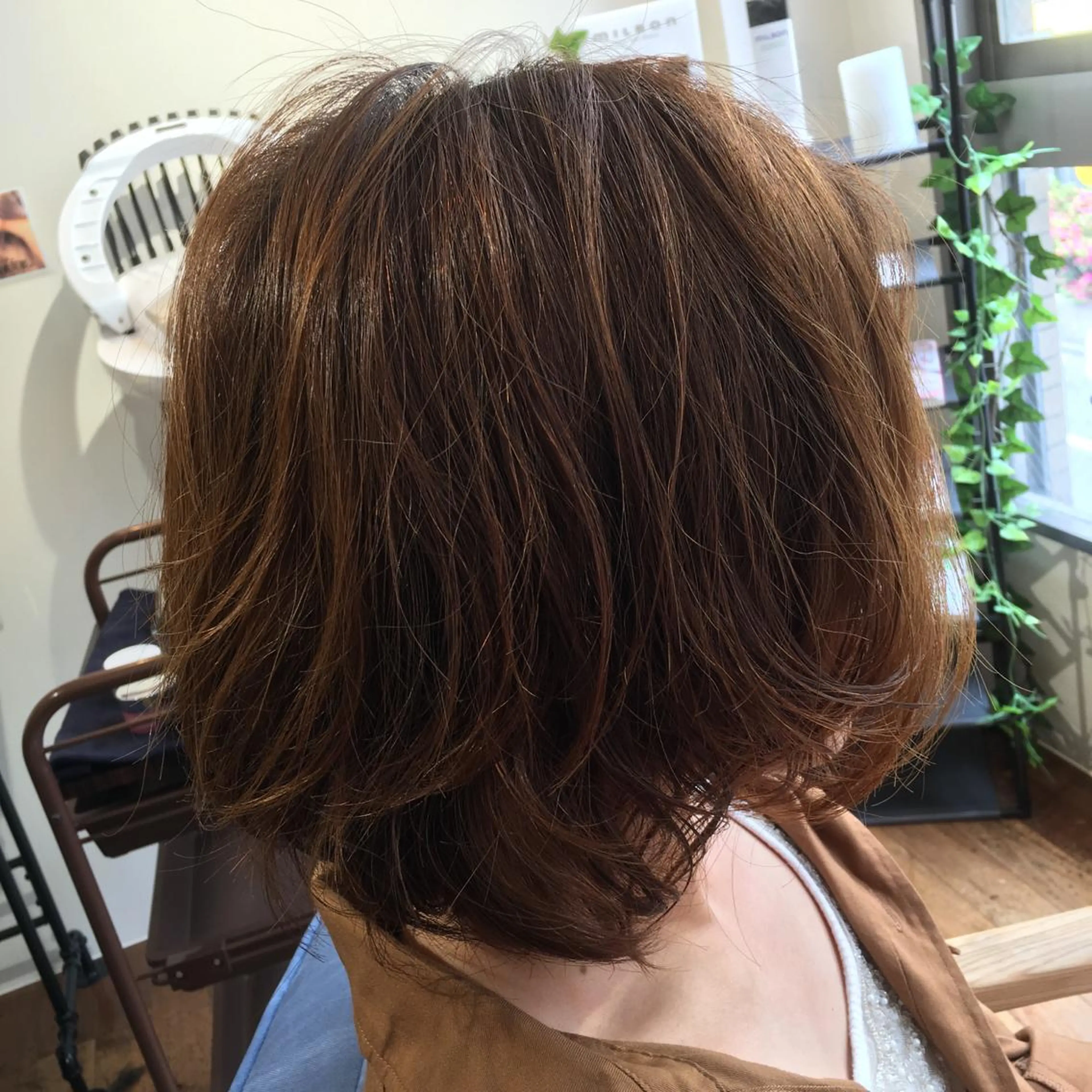 ミディアム カラー パーマ ミディアムパーマ 橋本 慶司のヘアスタイル