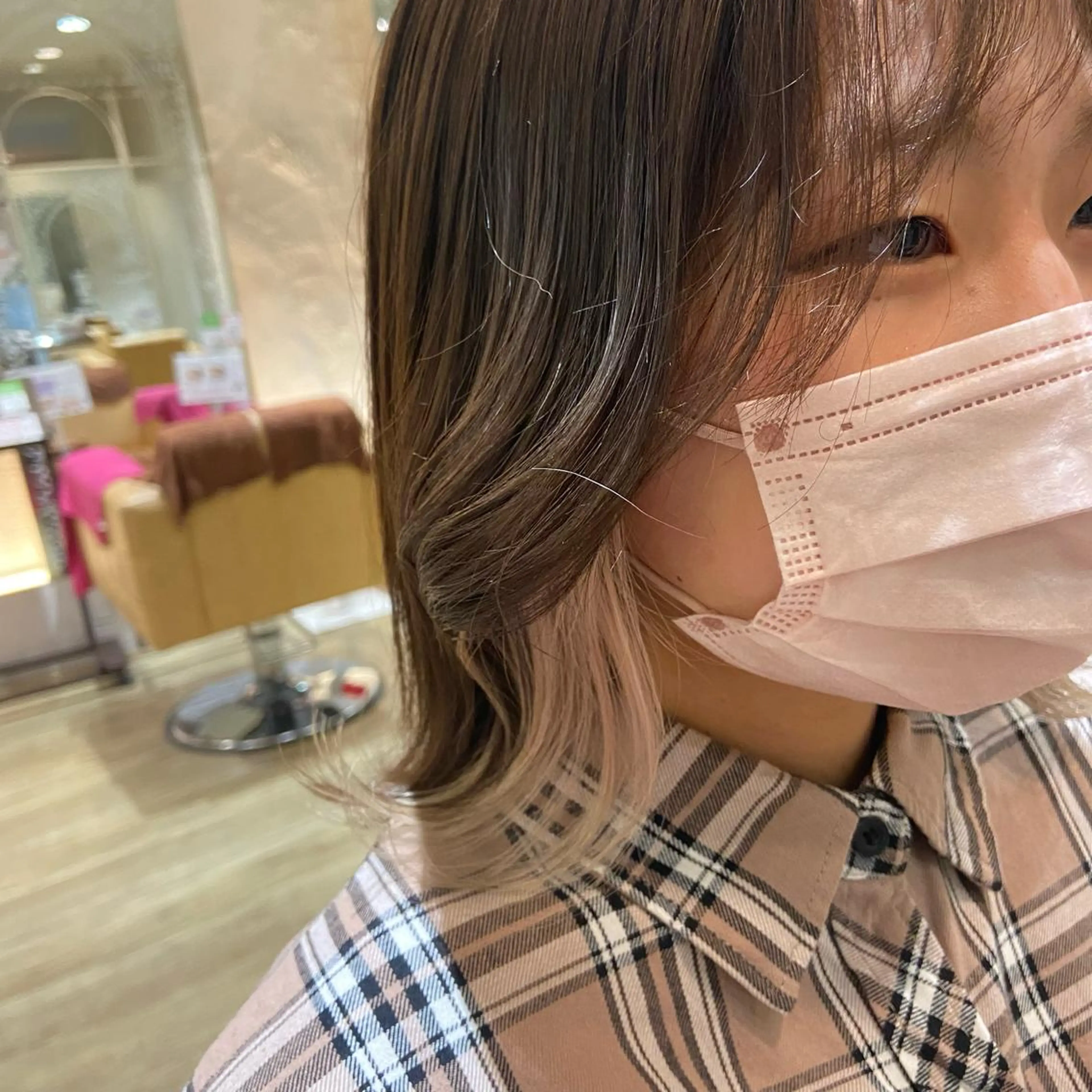 ミディアム カラー ヘアアレンジ 桑原 りゆのヘアスタイル