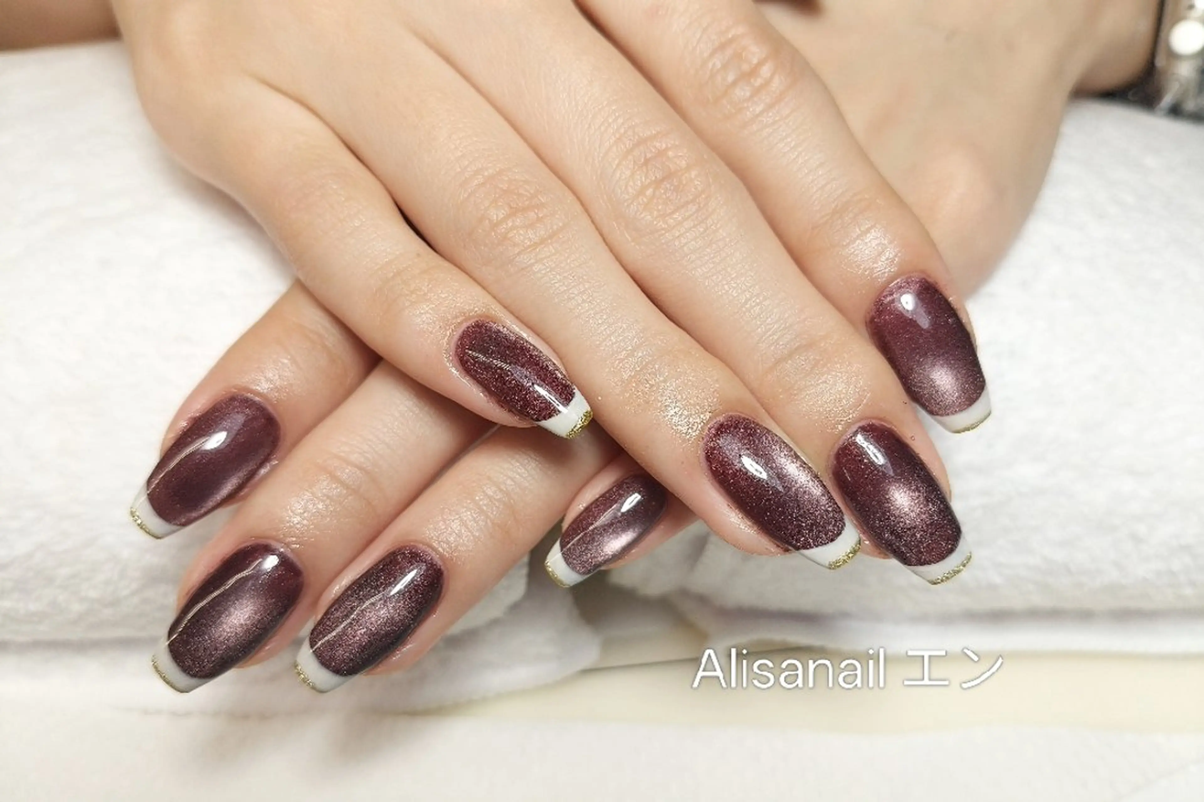 ネイル フレンチネイル マグネットネイル マグネットワンカラー ワンカラーネイル エ ンのネイルデザイン