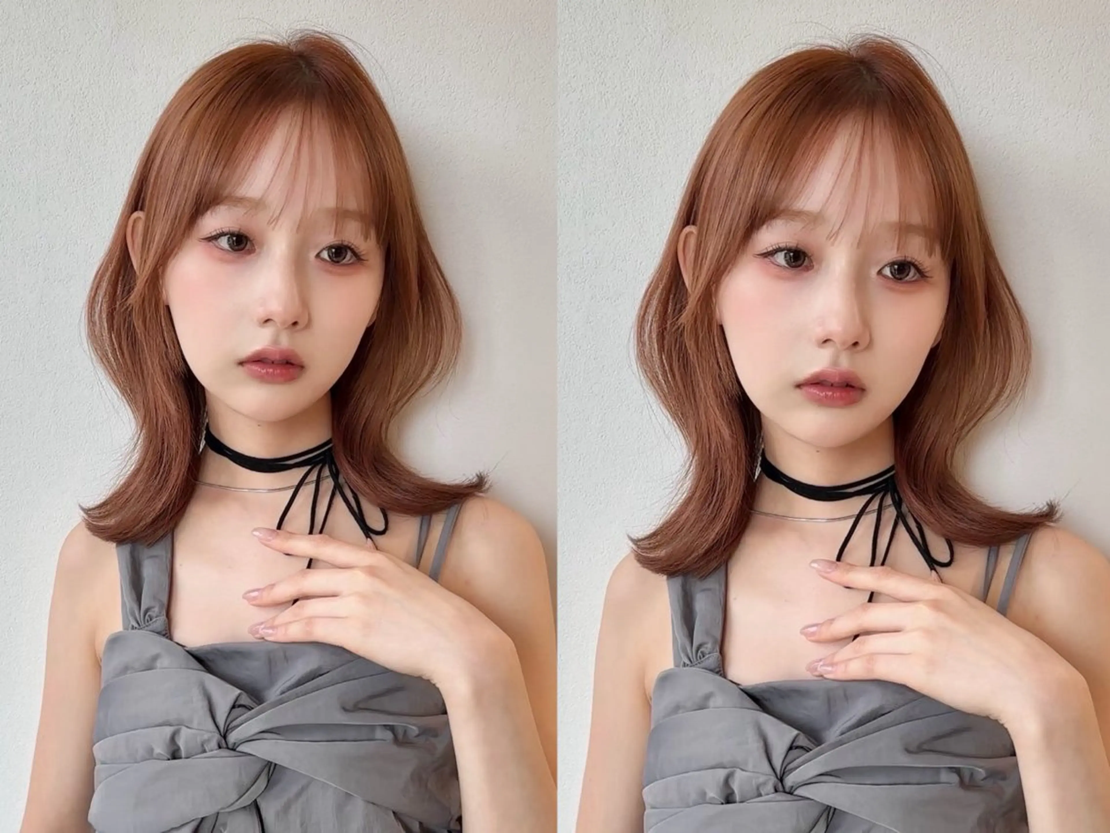 セミロング カット ヘアカラー MOE 福岡韓国ヘア✧︎のヘアスタイル
