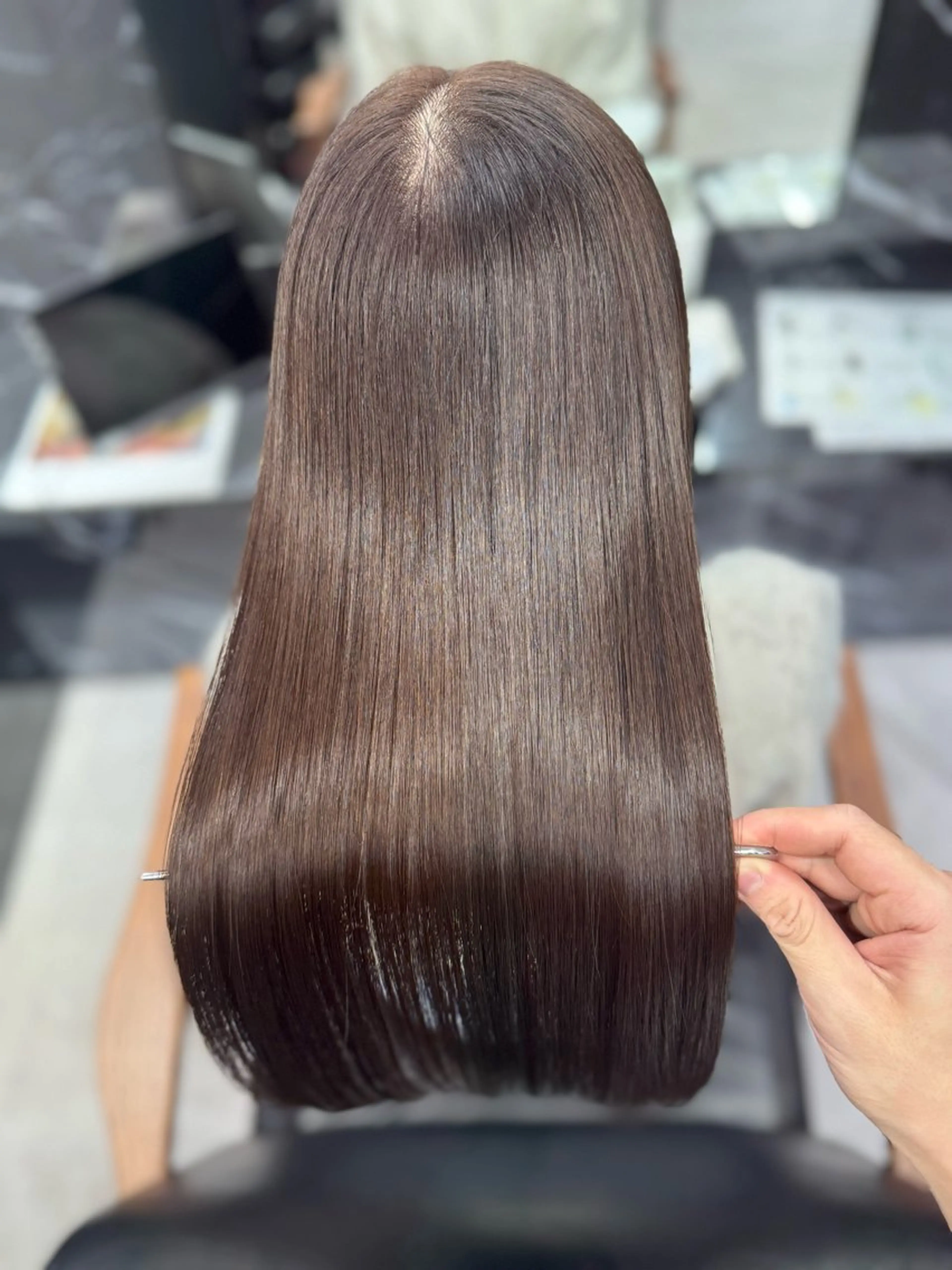 ロング ヘアカラー トリートメント JIN|乾かしただけ 美髪矯正本格髪質改善のヘアスタイル