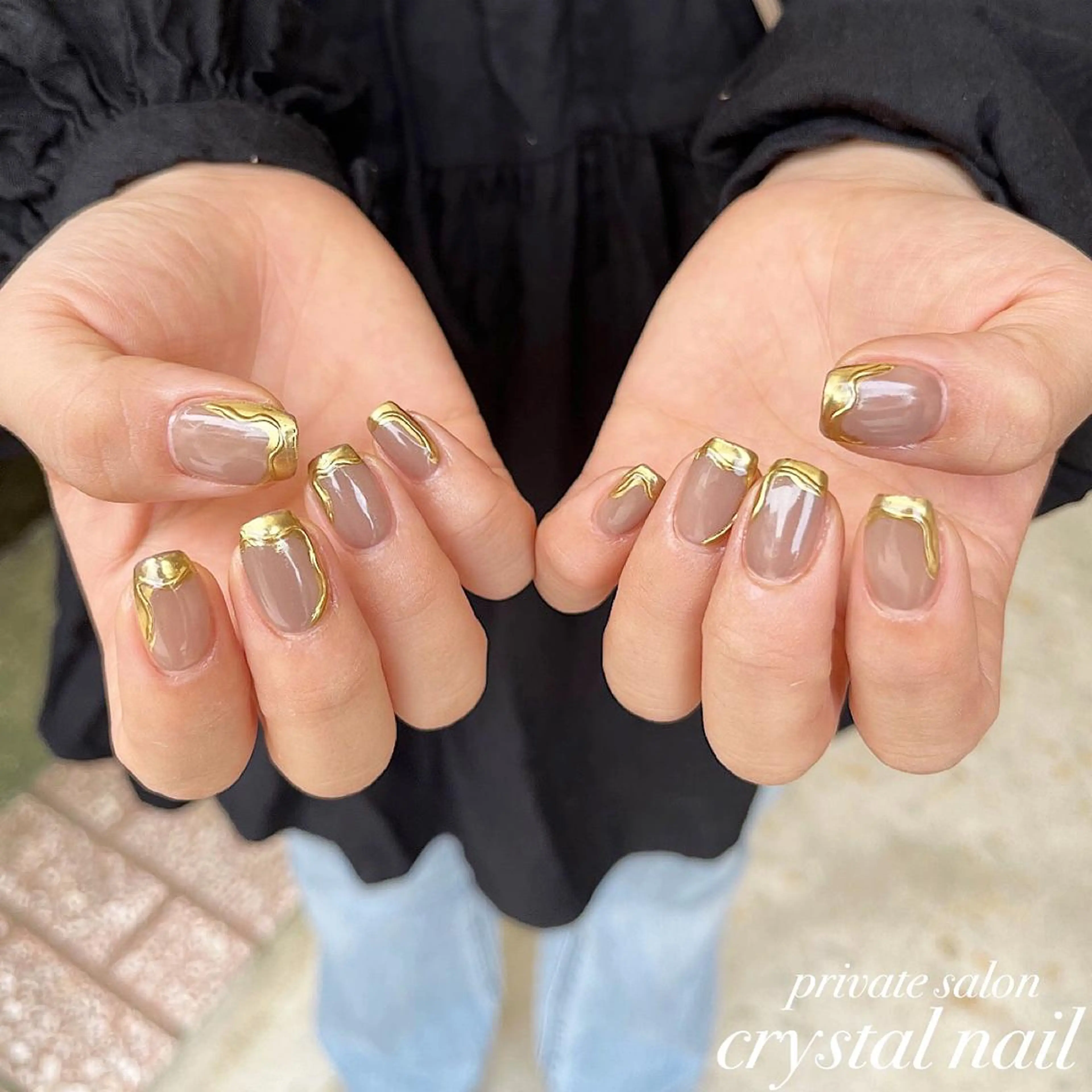 ネイル フレンチネイル ニュアンスネイル Crystal Nailのネイルデザイン