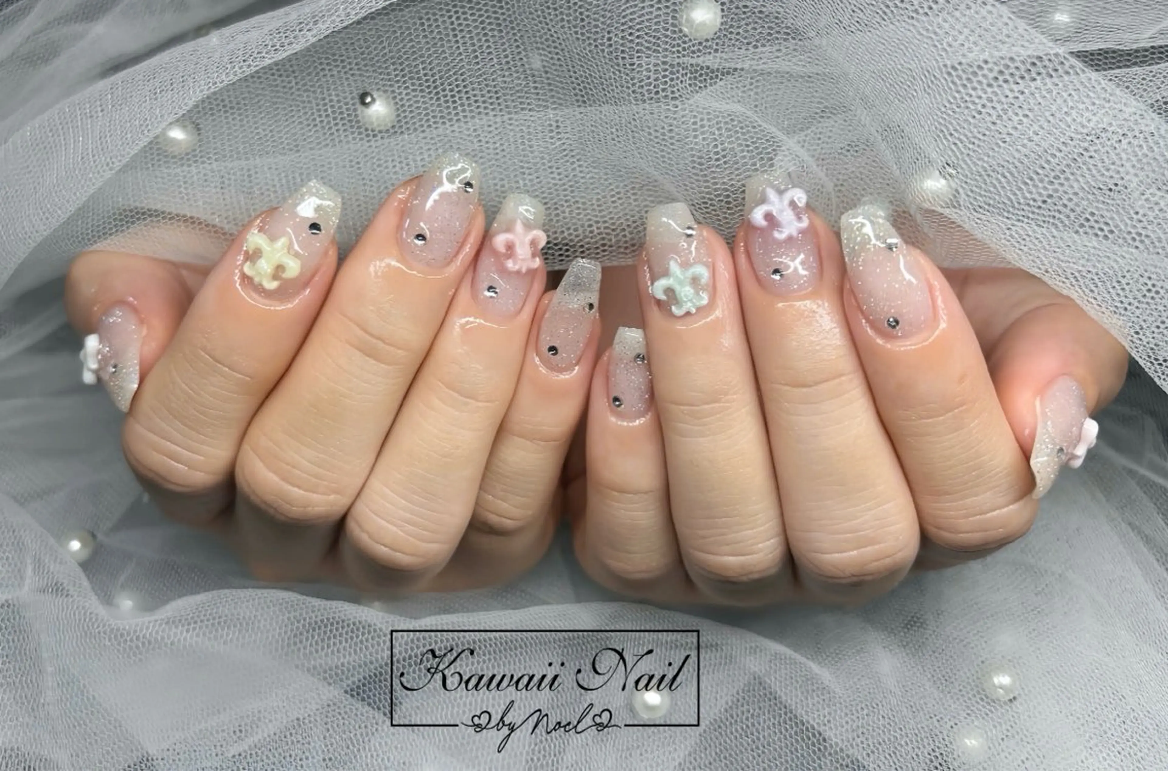 ネイル アートネイル フットネイル フレンチネイル ジェルネイル 韓国ネイル ハンドネイル フットネイル ハンドケア Kawaii Nail Salon所属・Kawaii-jp Tomisatoのネイルデザイン
