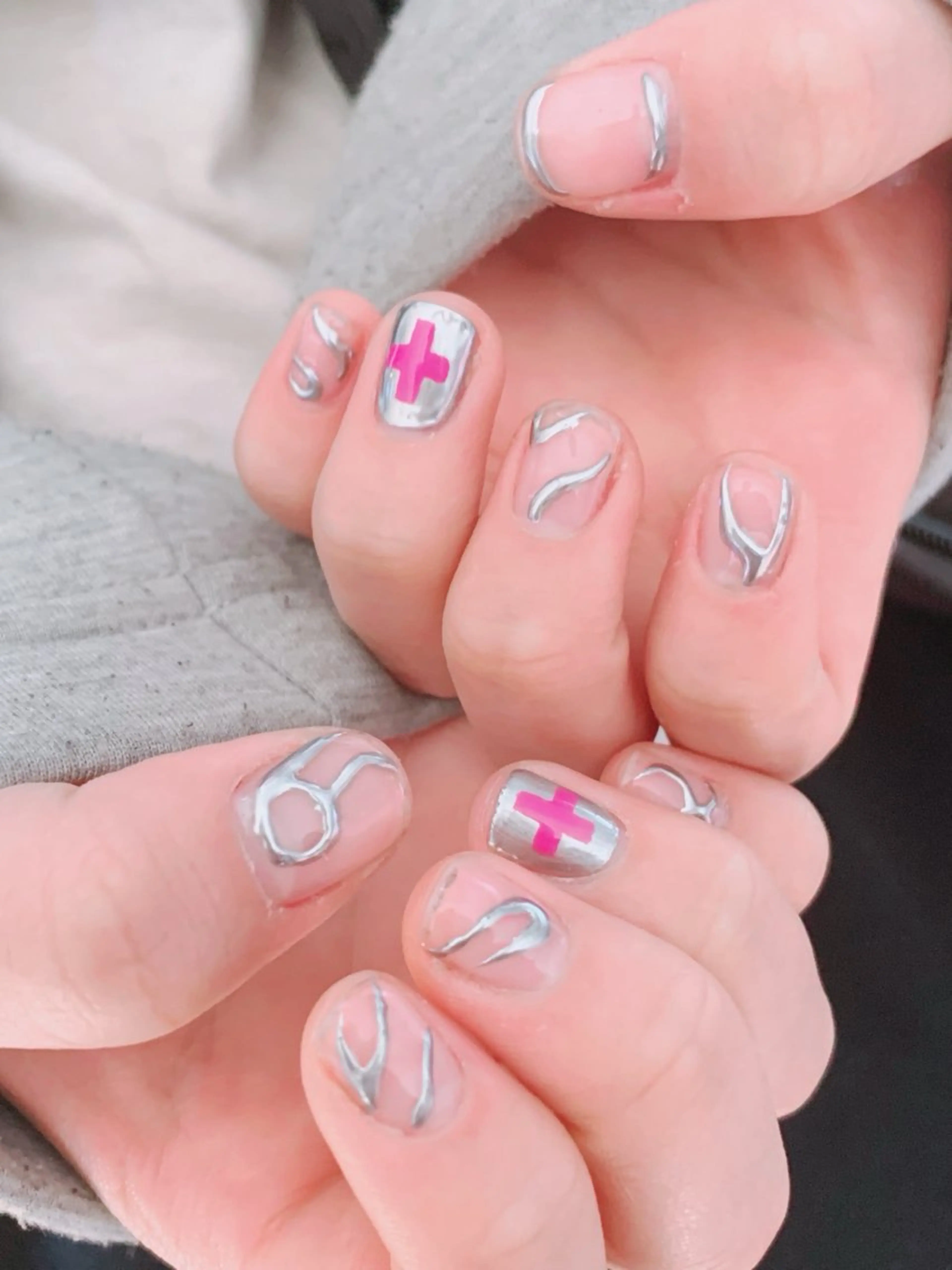 ネイル アートネイル ミラーネイル 持ち込み ハンドネイル NAIL__KOKO 大竹のネイルデザイン