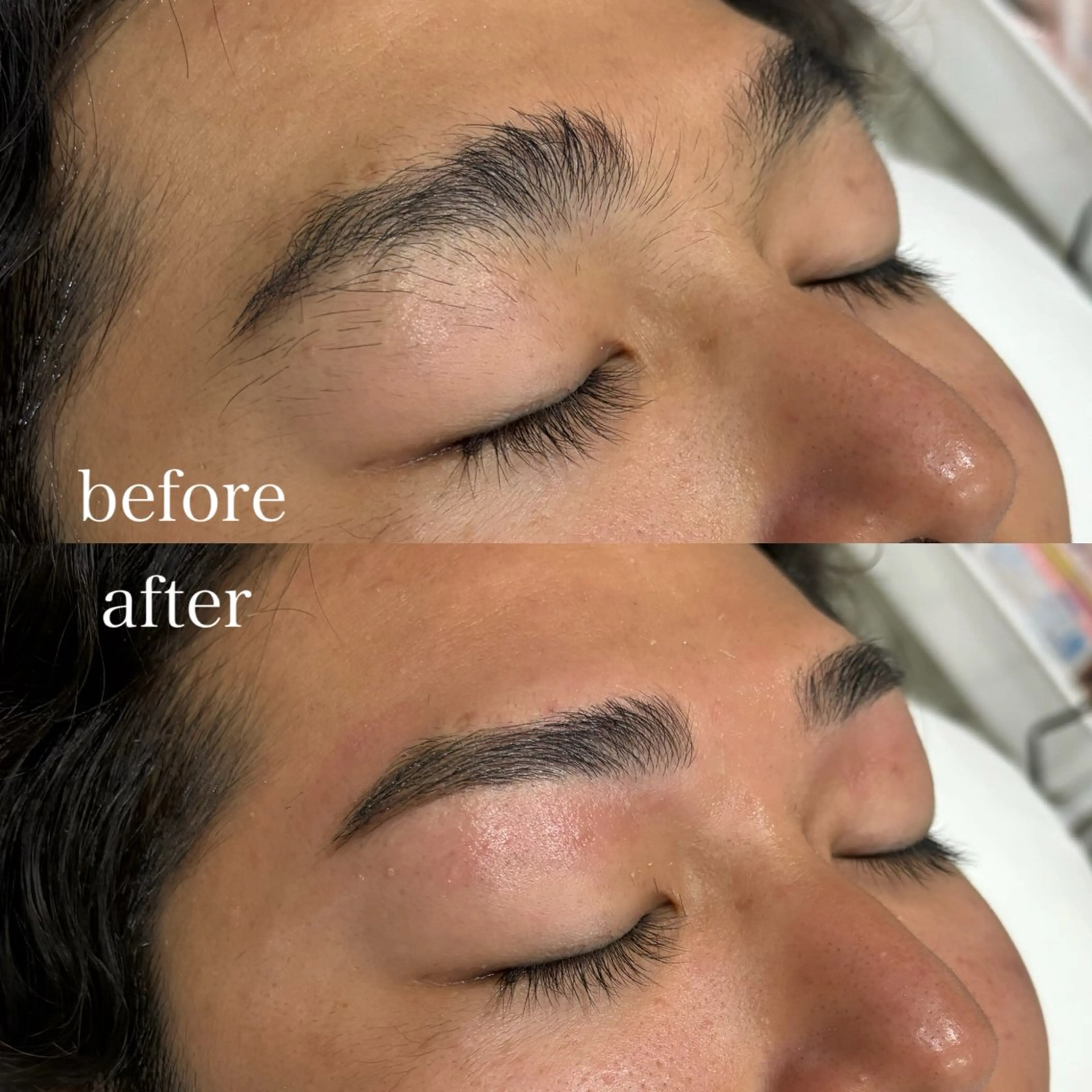 メンズ アイブロウ ハリウッドブロウリフト メンズアイブロウ 眉毛ワックス脱毛 韓国肌管理BEAUTY-SALON Teena【ティーナ】ララピール/毛穴/脱毛所属・hiyori 心斎橋眉毛サロンのエステ・リラクイメージ