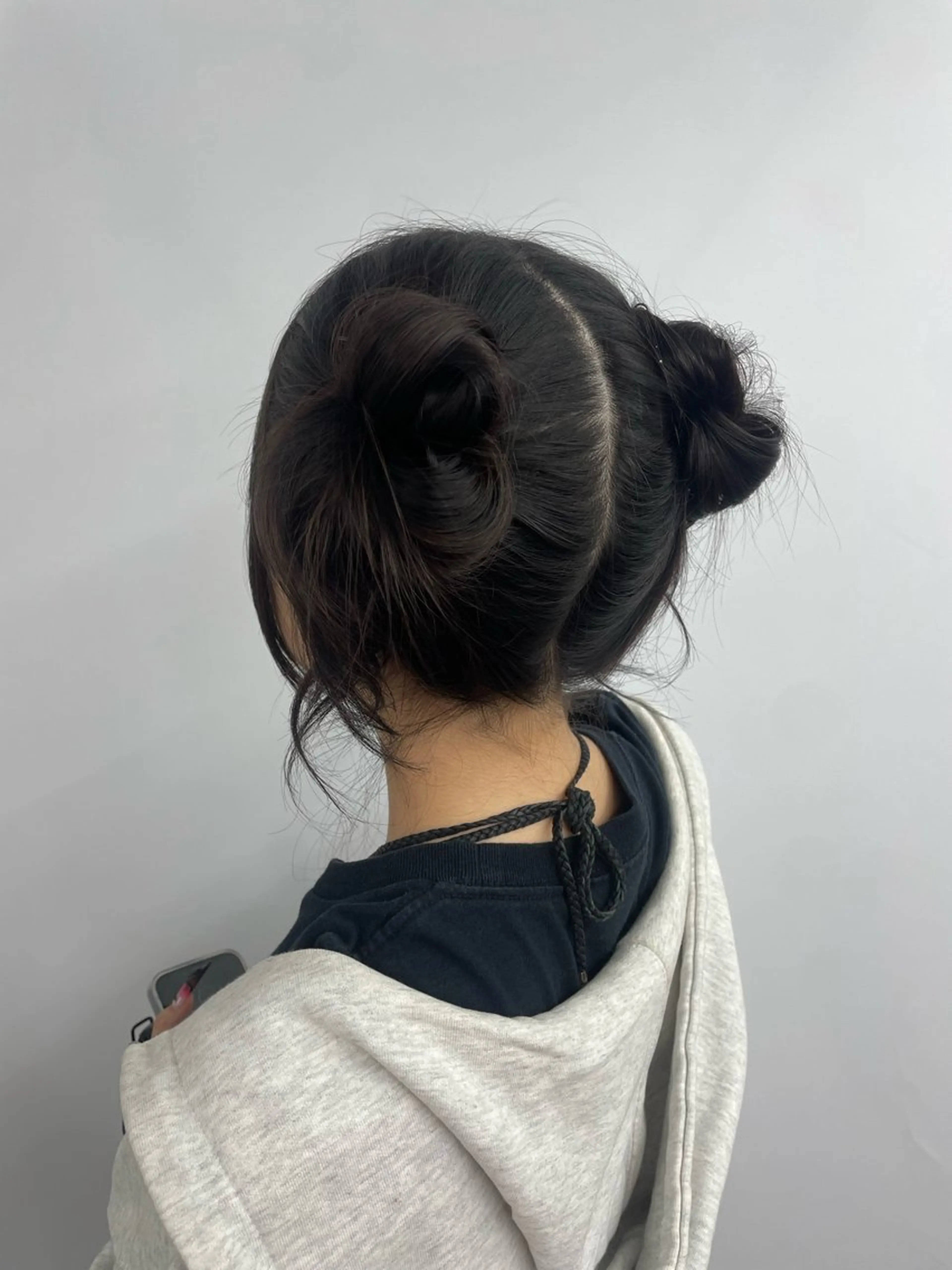 ミディアム お団子ヘア ハル🫧エクステ難波 韓国ヘア髪質改善のヘアスタイル