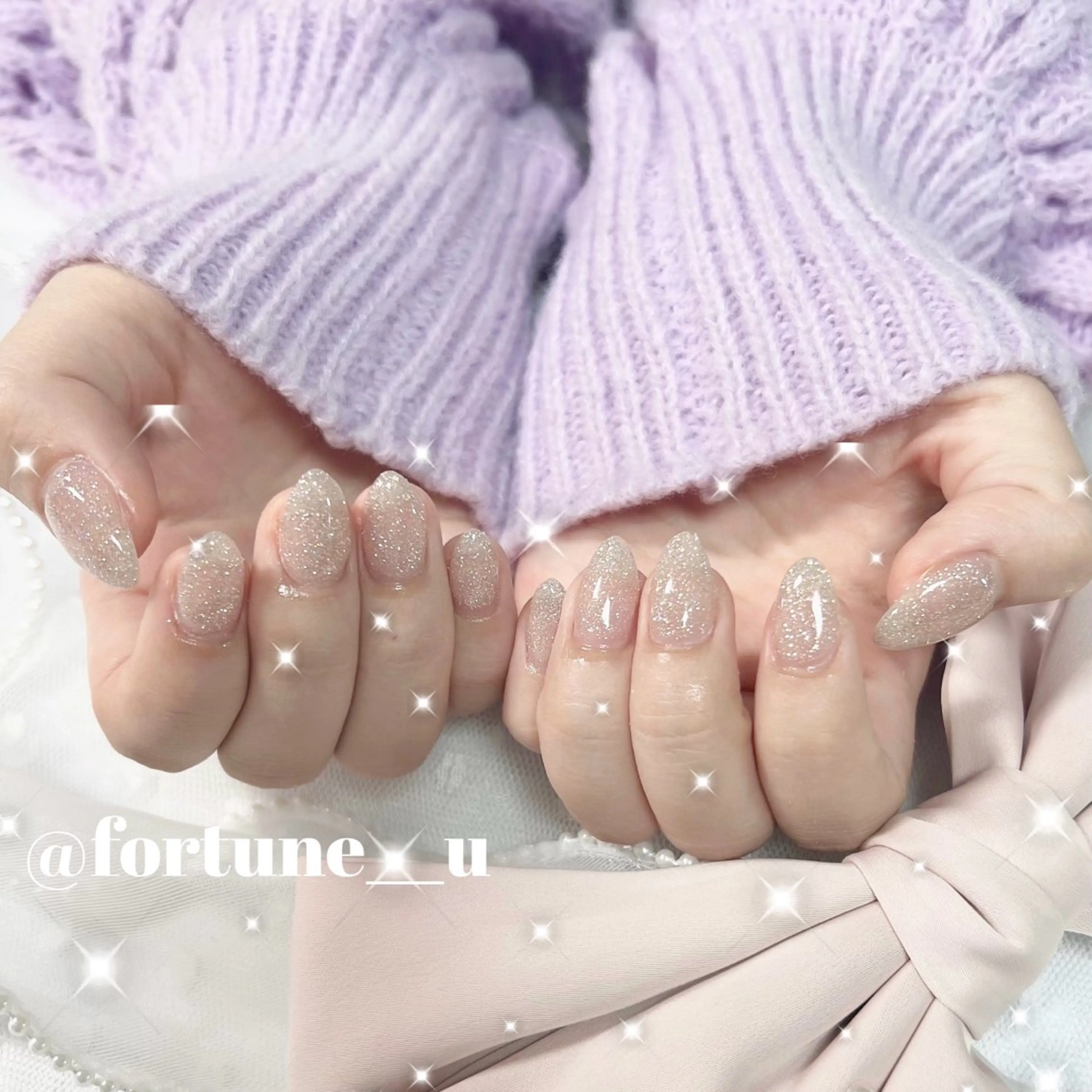 ネイル フラッシュネイル ガーリー 韓国ネイル オフィスネイル ピンク ハンドネイル 💜 Yuuna💜のネイルデザイン