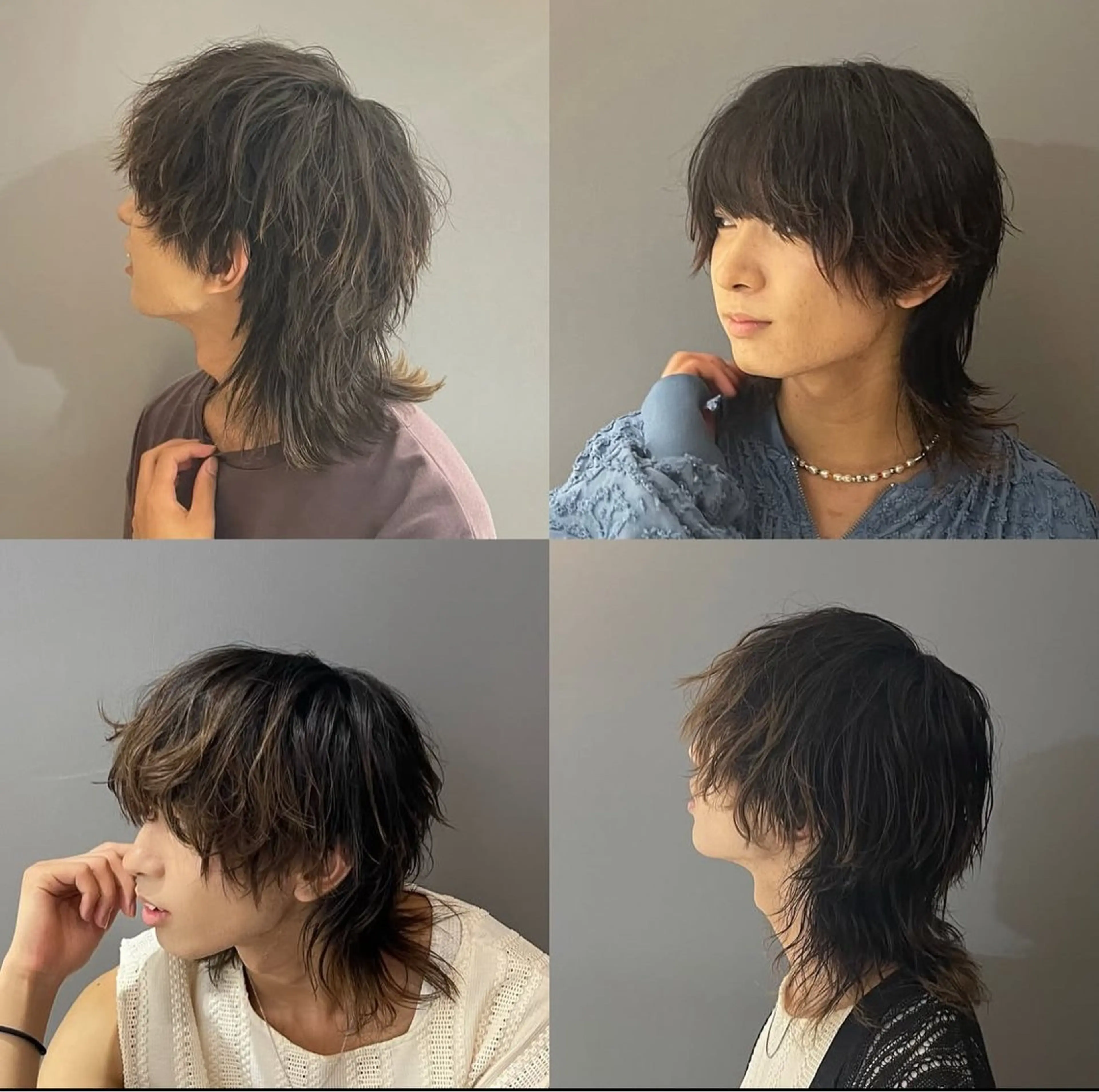 ミディアム パーマ メンズ カット パーマ ニュアンス/フェザー /ウルフ/伶馬のヘアスタイル