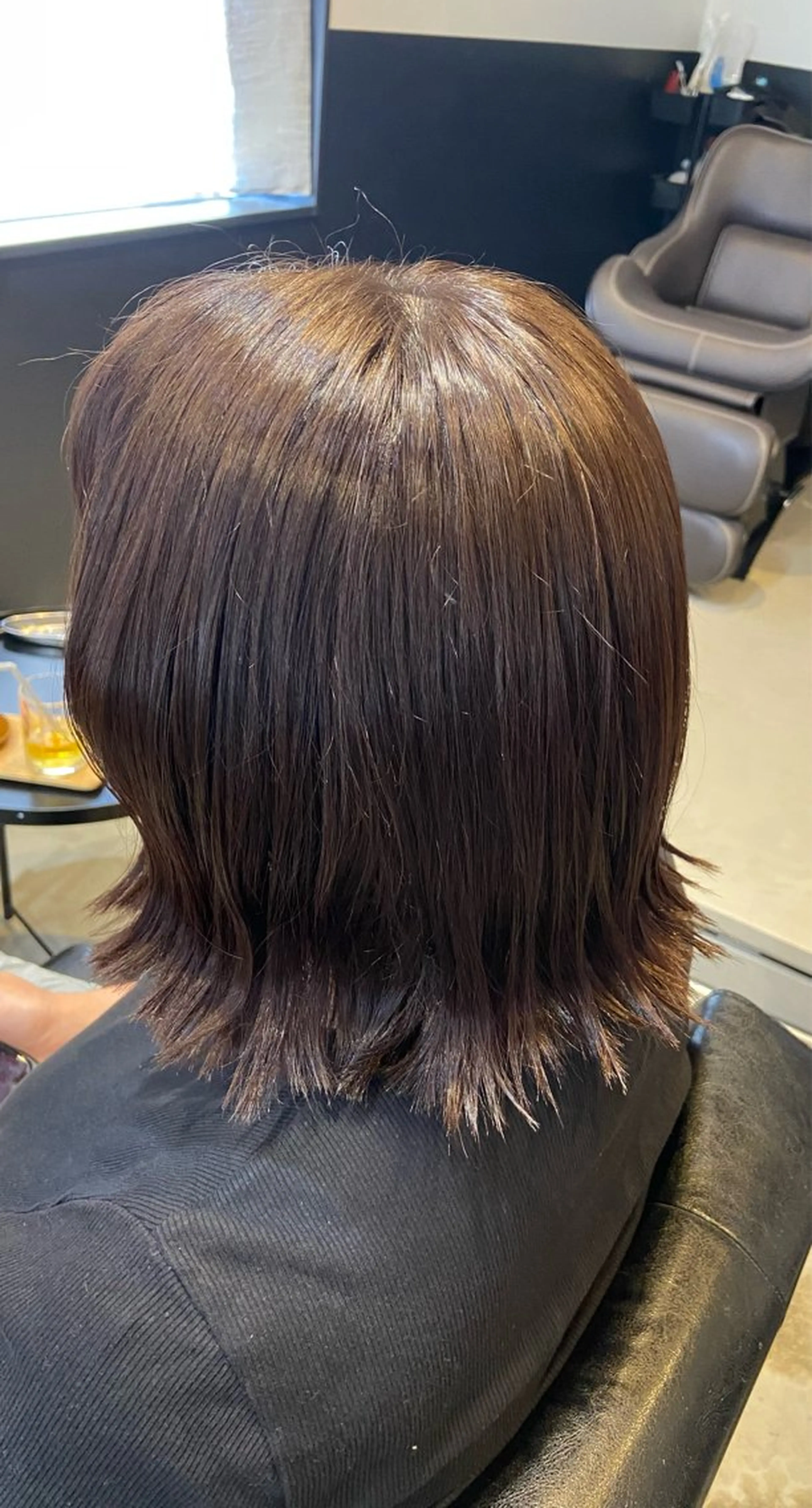 ミディアム 外ハネヘア カット ヘアカラー hair salon TOKUNAGA所属・💫縮毛矯正/ カット💫徳永あい子のヘアスタイル