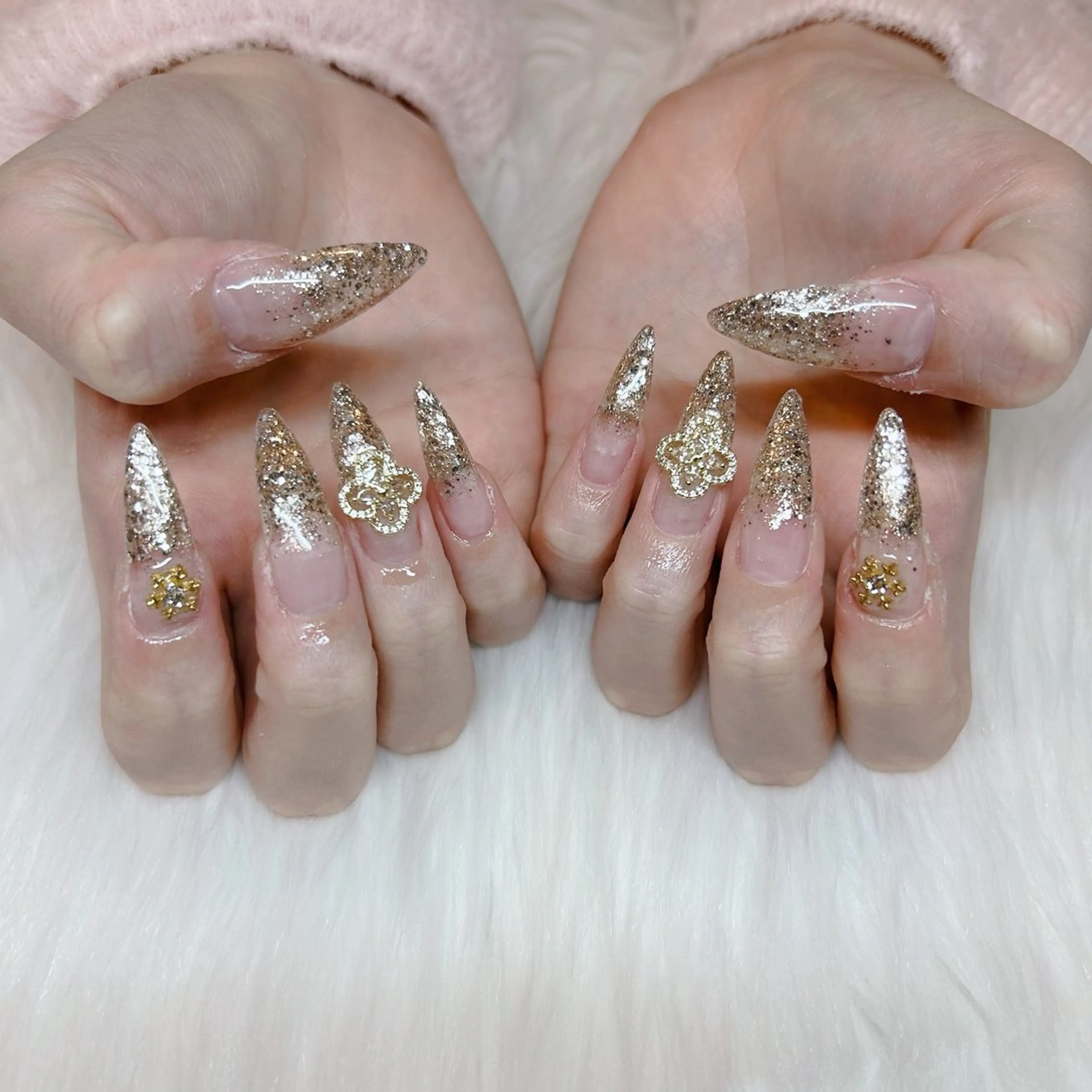 ロング ハンドネイル HANA うるののネイルデザイン