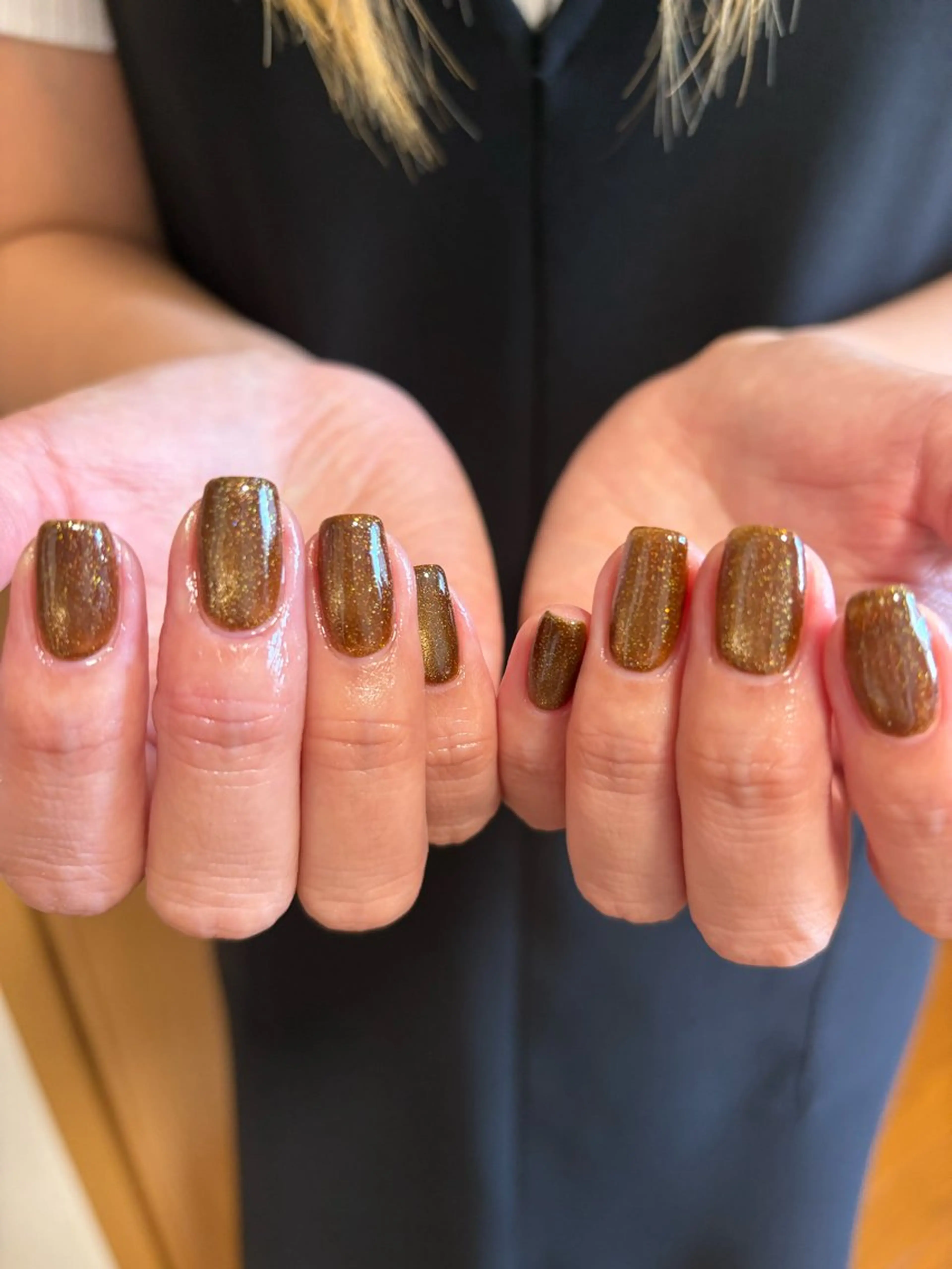 ネイル ブラウン フラッシュネイル マグネットネイル Atún nailのネイルデザイン