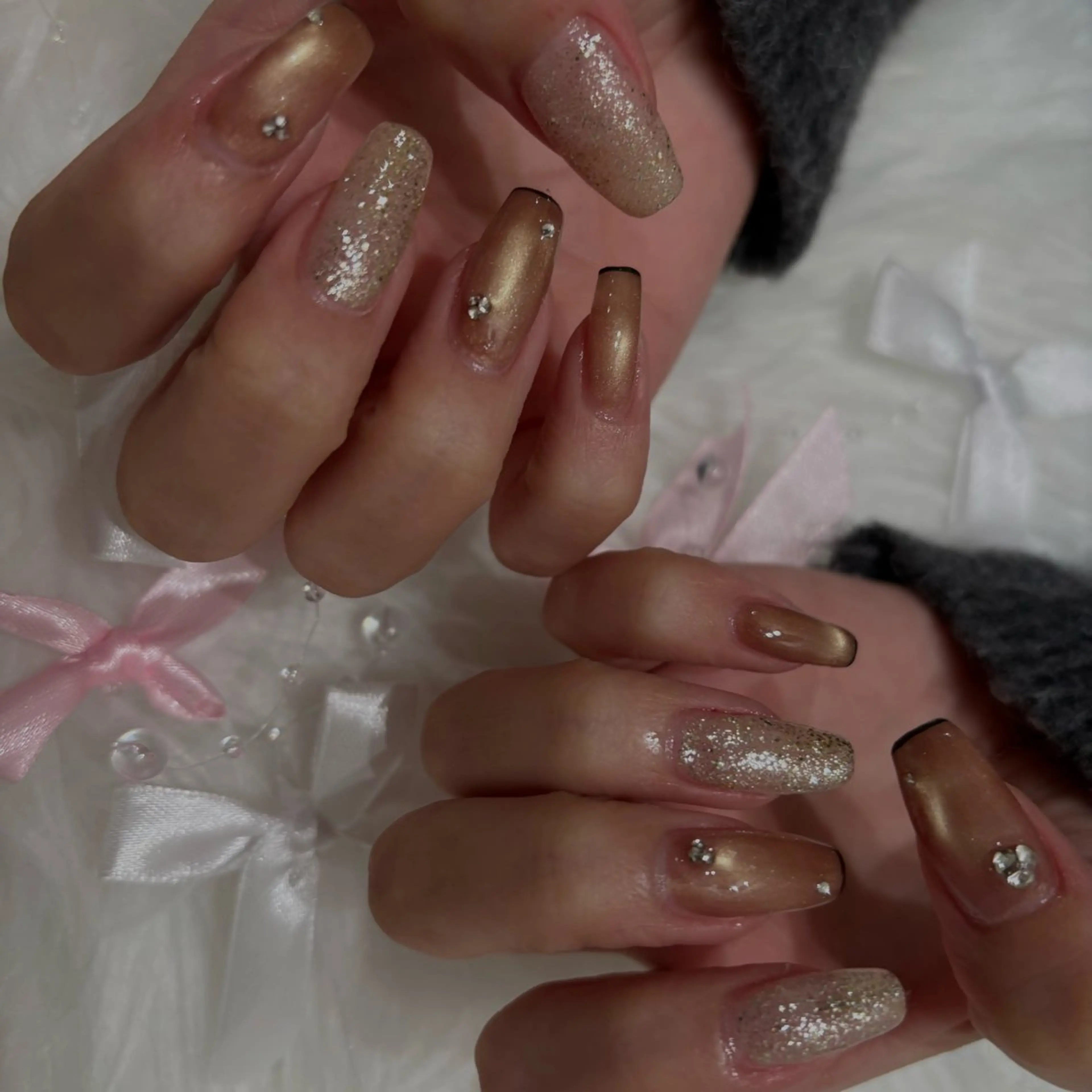 ネイル アートネイル 長さ出し フットネイル ハート キラキラネイル ハンドネイル vante_aimi .パラジェル取扱店のネイルデザイン