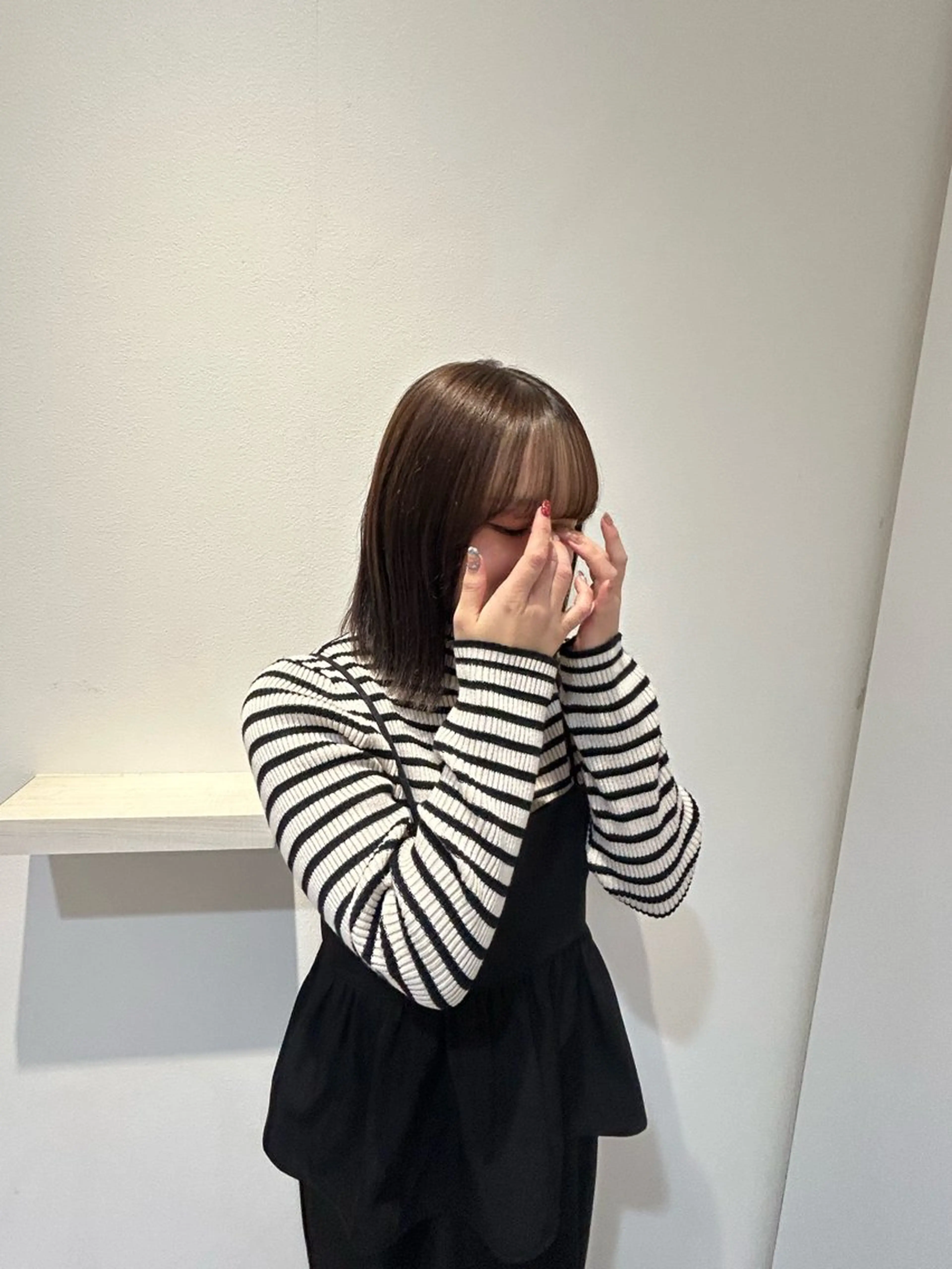 ミディアム ヘアカラー 小谷 歩花のヘアスタイル