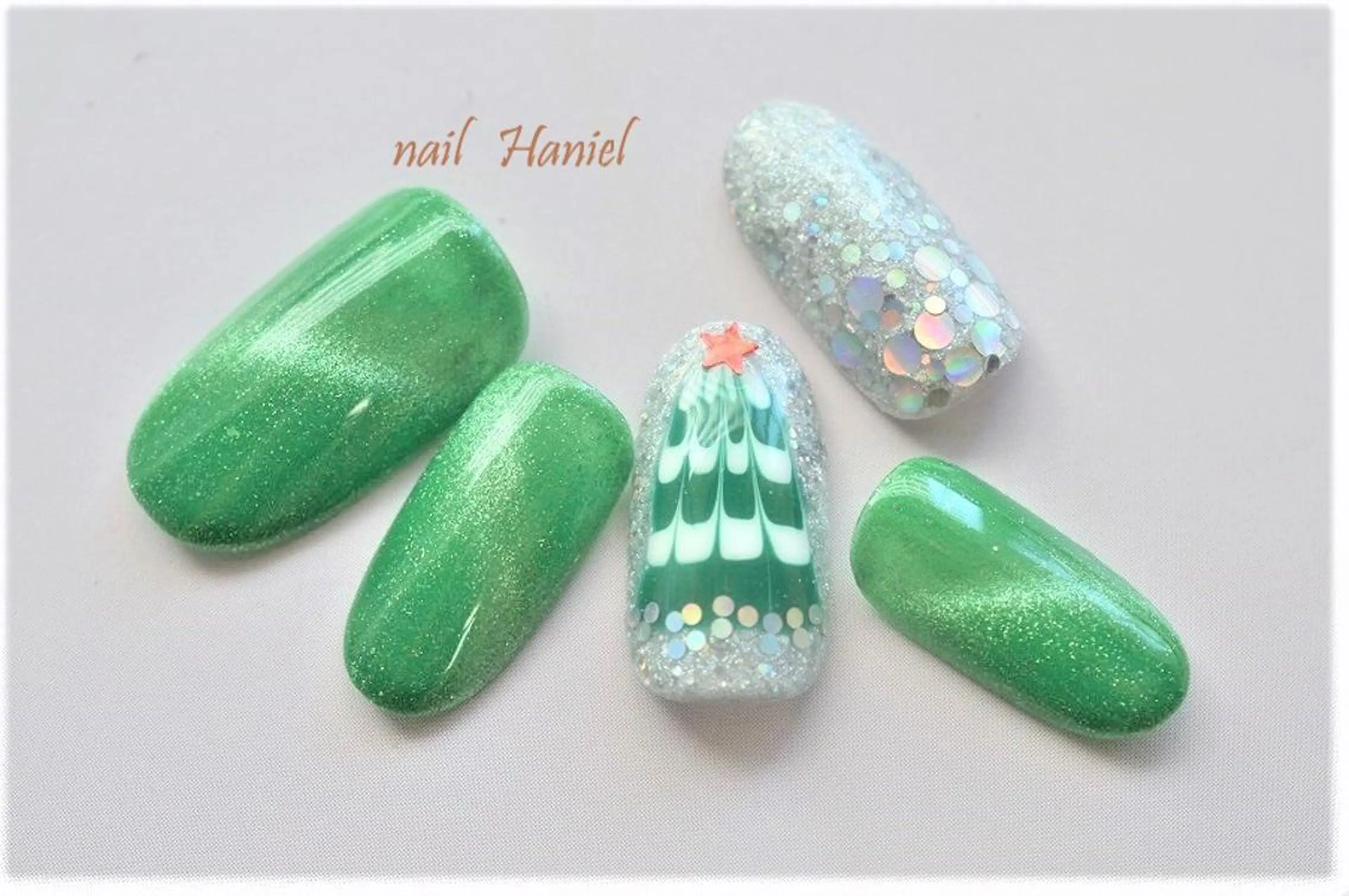ネイル アートネイル フットネイル ジェルネイル 冬ネイル クリスマス nail Haniel所属・半蔵門サロンハニエル 魅神 ちよのネイルデザイン