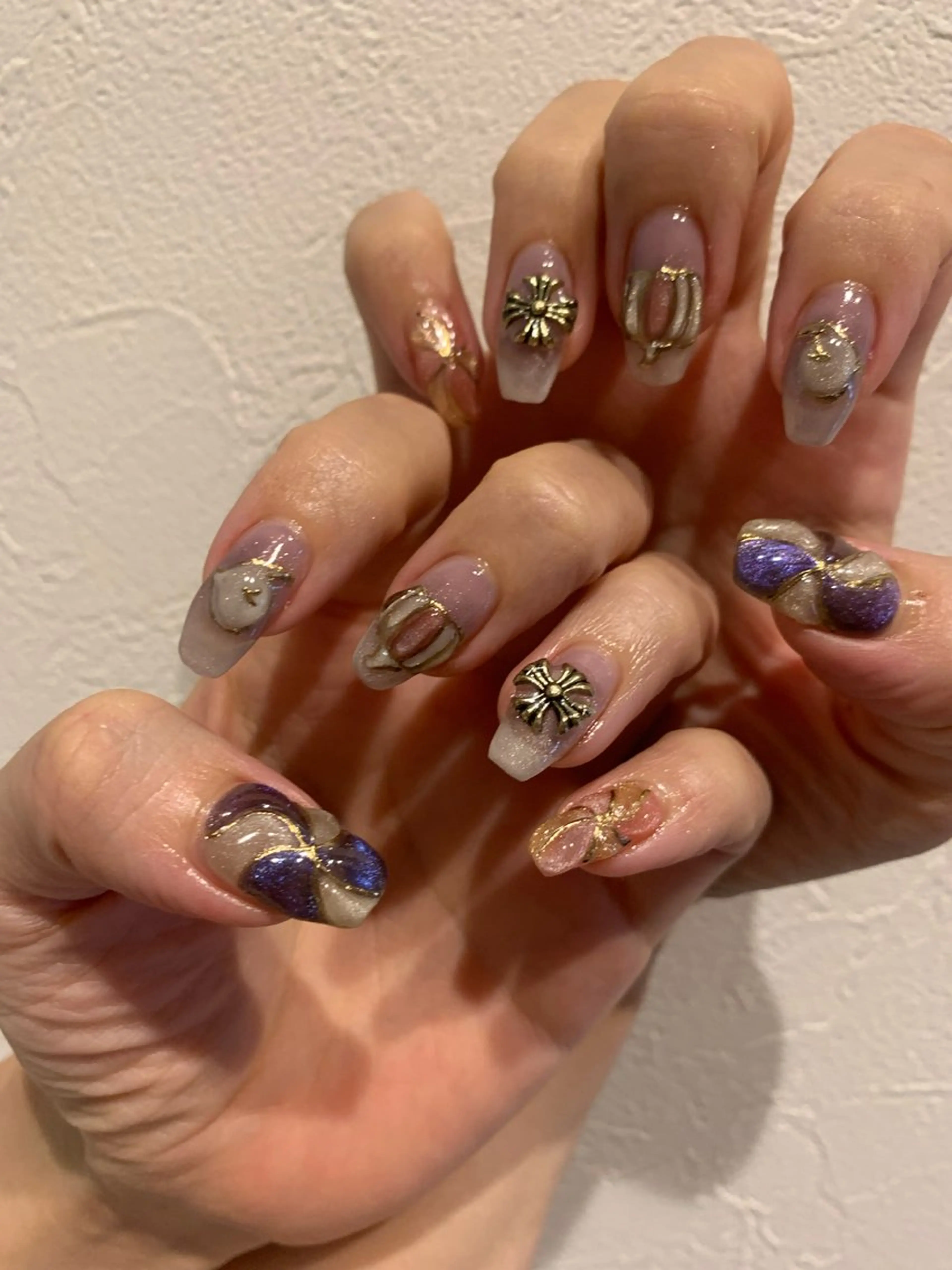 ネイル ハロウィン マグネットネイル ぷっくりネイル 北川 恭子のネイルデザイン