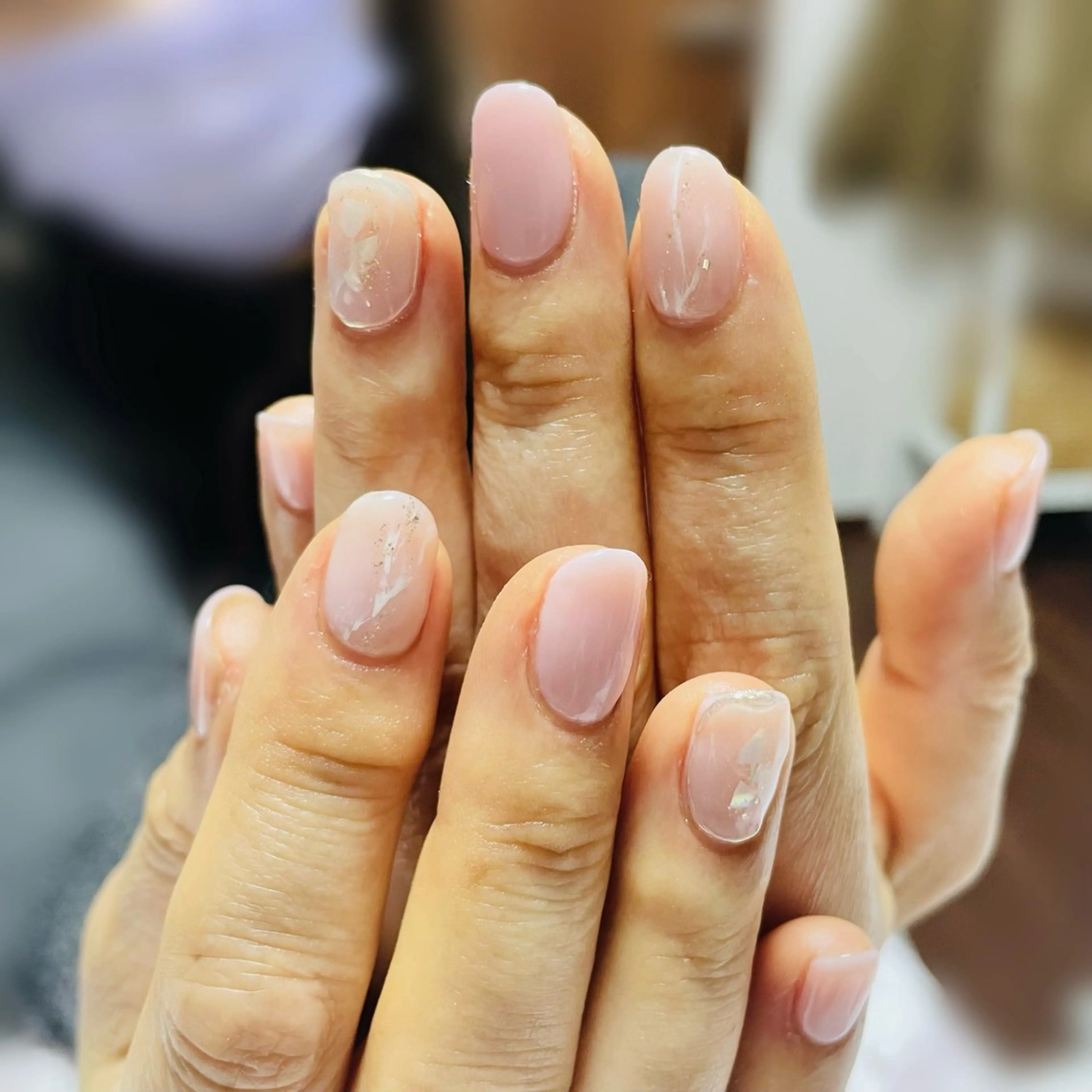 ネイル ラメ(グリッター) ミラーネイル ピンク private salon Noëlのネイルデザイン