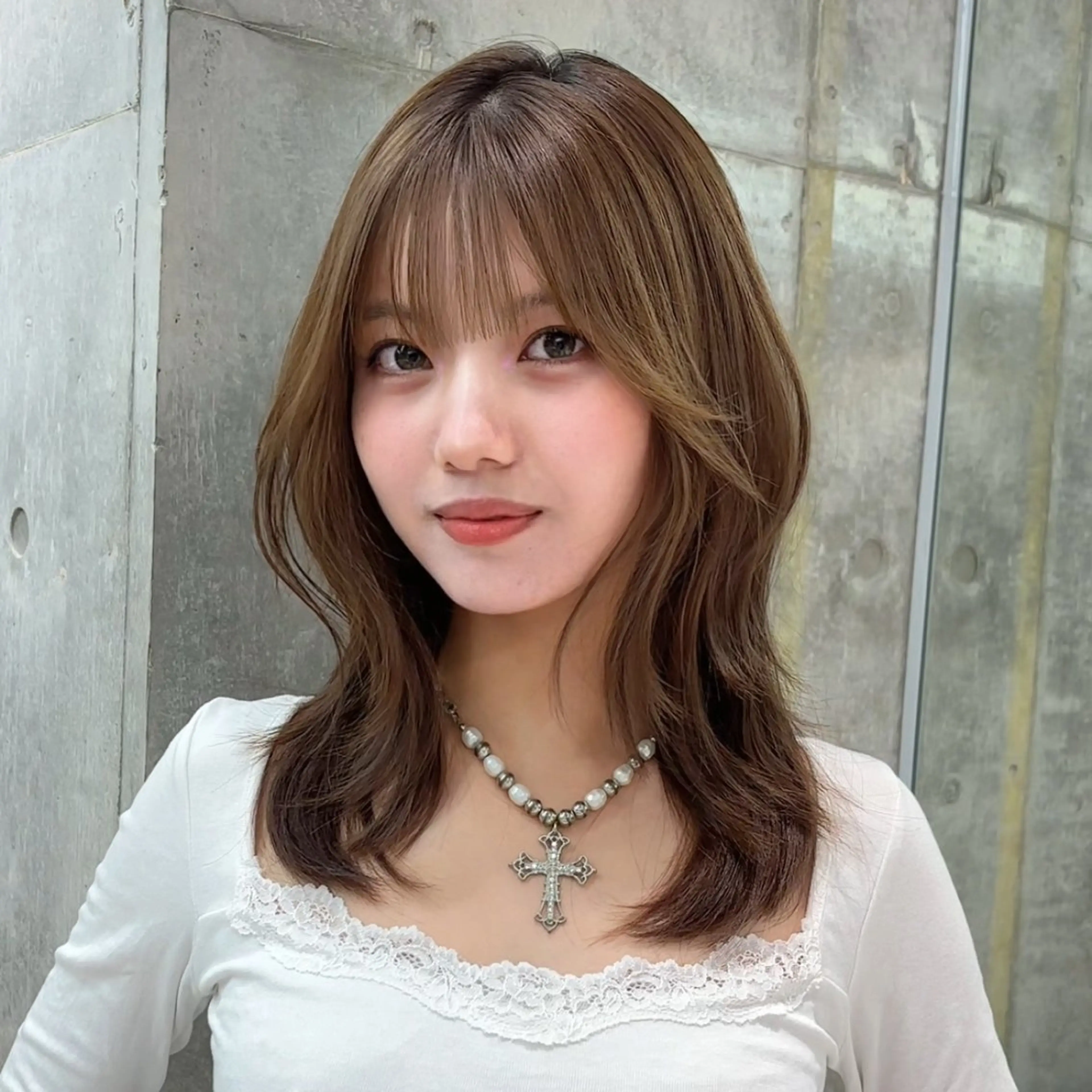 ミディアム カラー ミディアムレイヤー 伸ばしかけ レイヤーカット カット ヘアカラー トリートメント 🎀𝑆𝐴𝑅𝐴 /レイヤーカット🎀のヘアスタイル