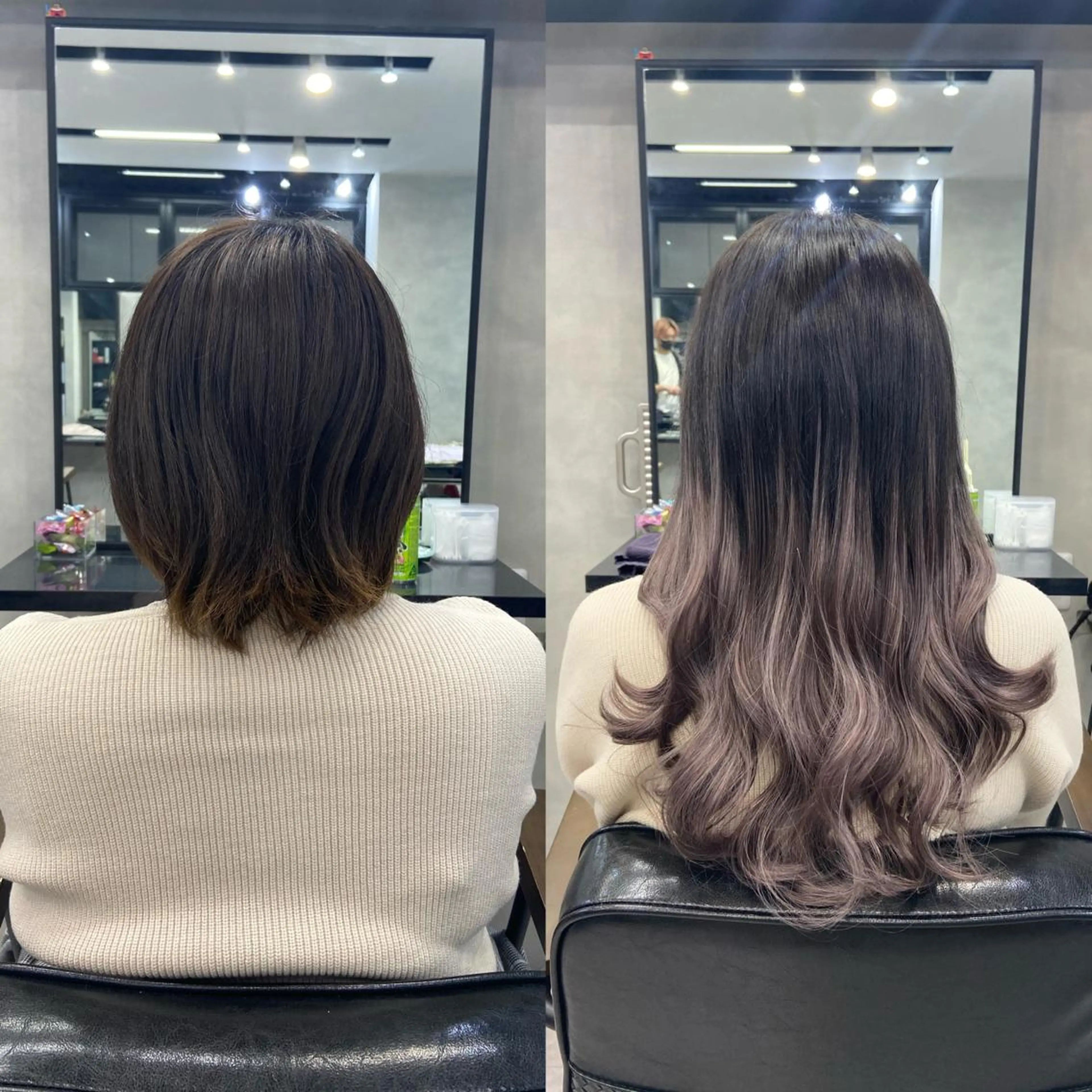 セミロング カラー ヘアアレンジ シールエクステ ダブルカラー グラデーションカラー ハイライトカラー インナーカラー ar+ ❤︎ maiのヘアスタイル