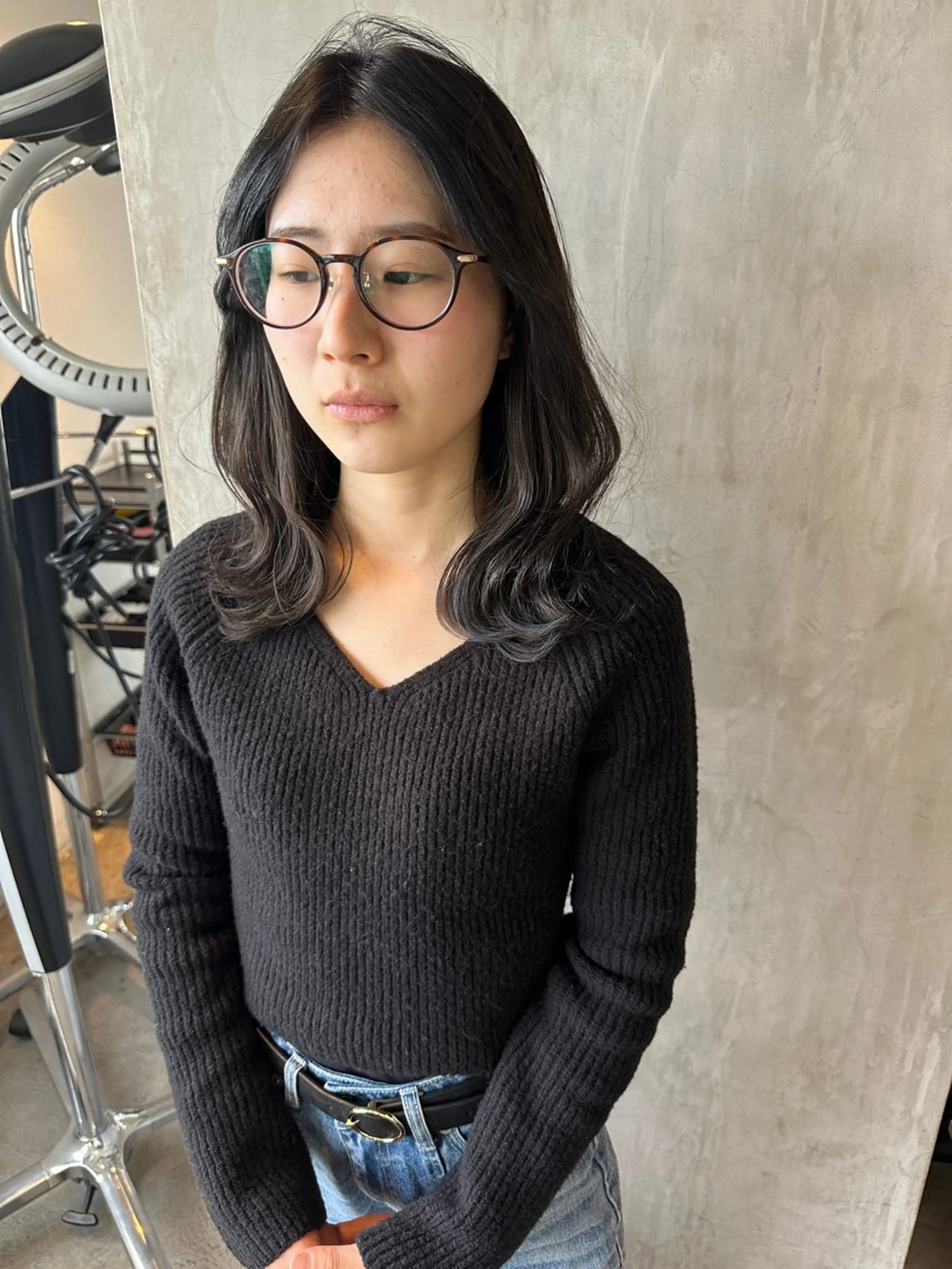 ミディアム カラー ヘアアレンジ グレージュ カット ヘアカラー トリートメント ヘアセット stylist/蛯谷 珠里のヘアスタイル