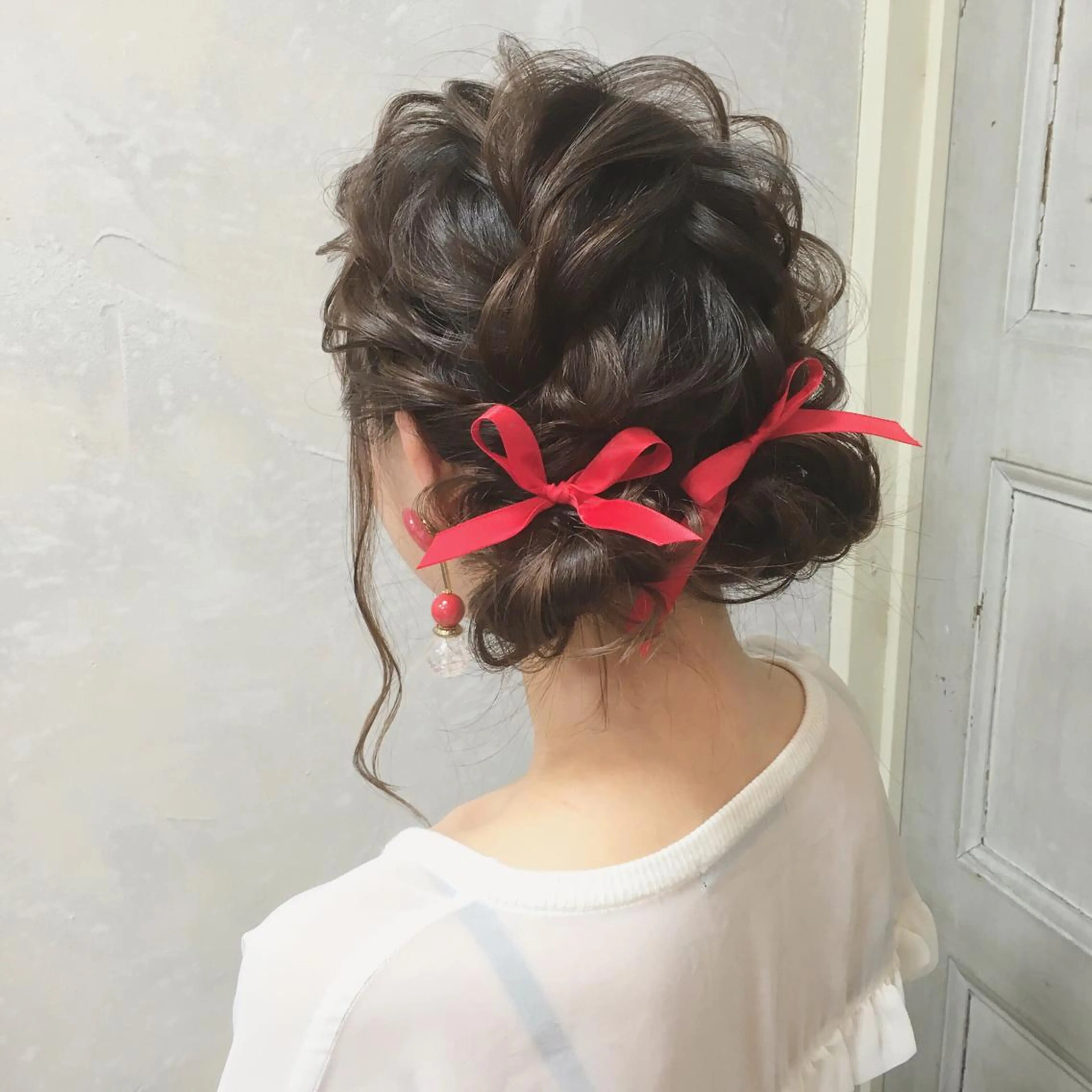 ミディアム カラー ヘアアレンジ お団子ヘア ハロウィン autre所属・大久保 ひでなりのヘアスタイル