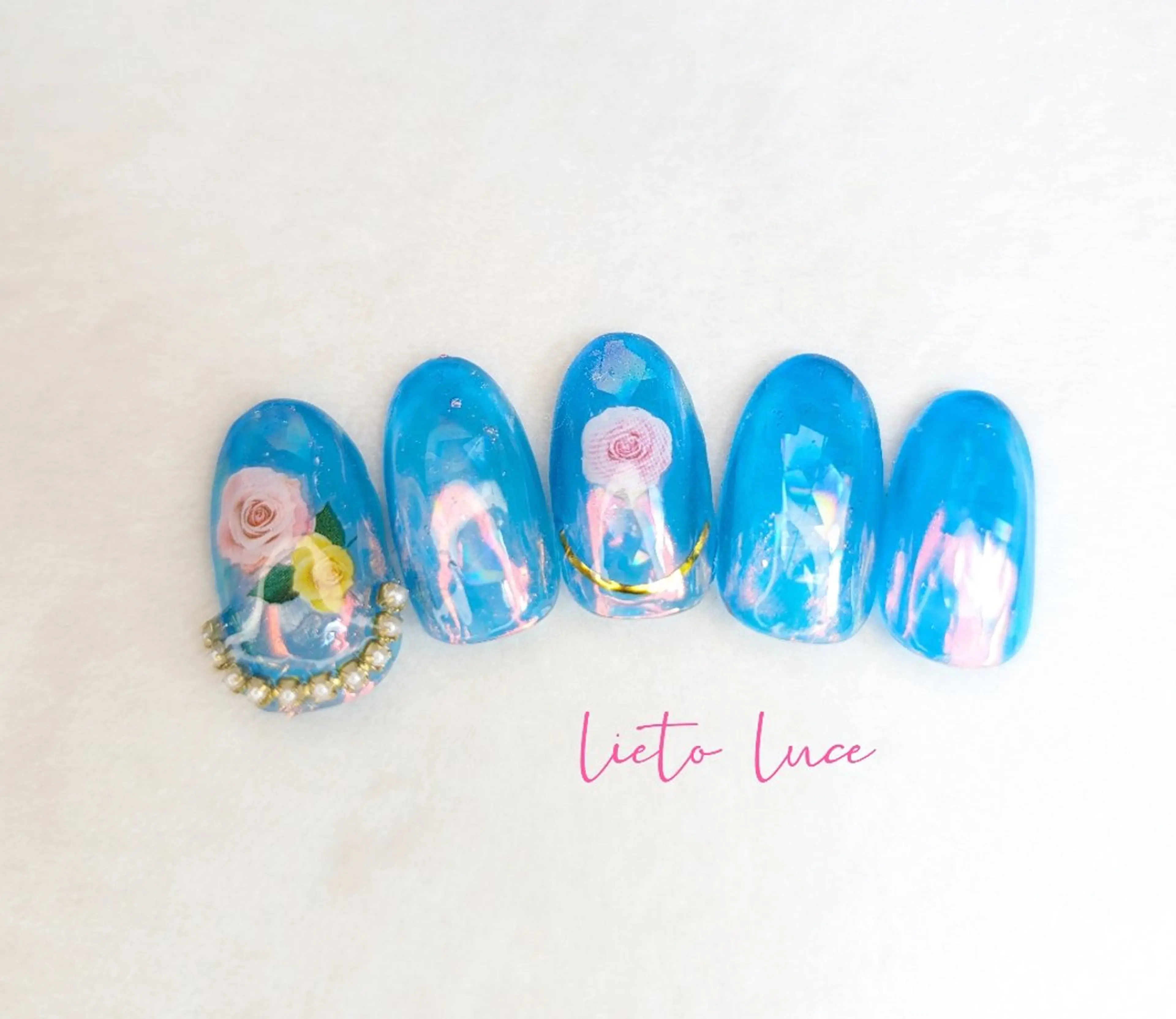 ネイル アートネイル 長さ出し スカルプネイル ネイルチップ lieto luce Yukaのネイルデザイン