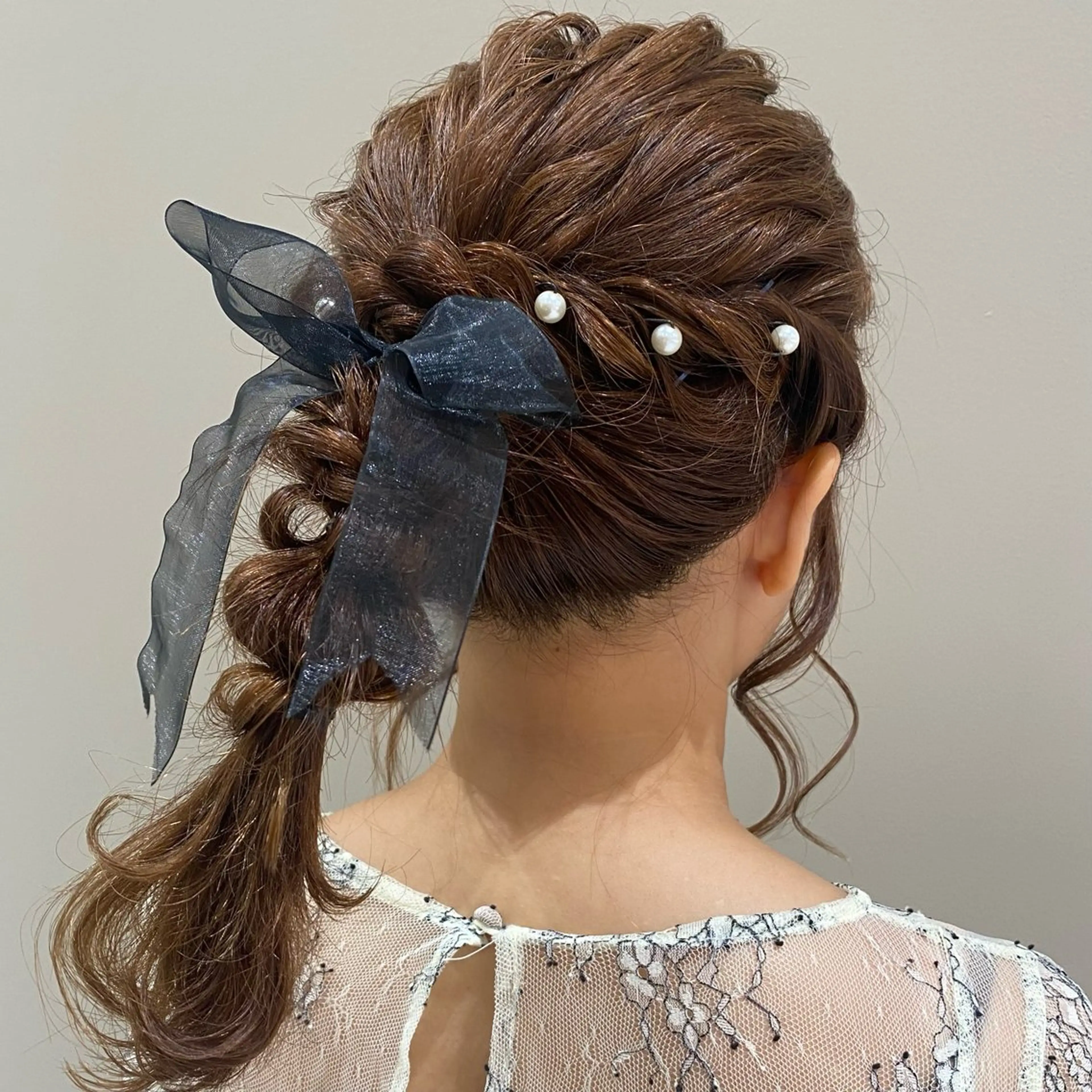 セミロング ヘアアレンジ ヘアセット ベージュ/アレンジ /横浜/杉本千夏のヘアスタイル