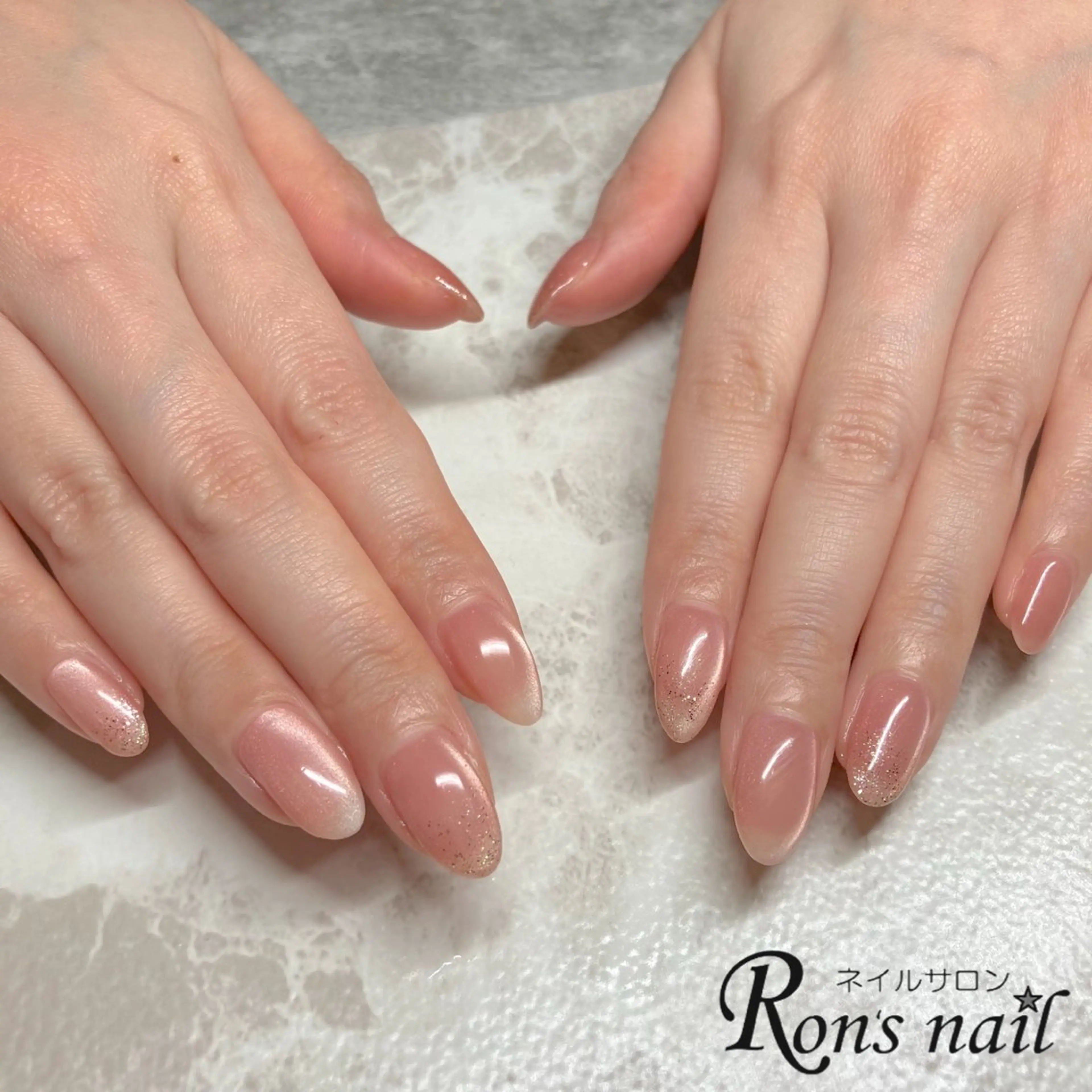 ネイル ラメ(グリッター) マグネットネイル マグネットワンカラー ワンカラーネイル Ron's nail 笹岡のネイルデザイン