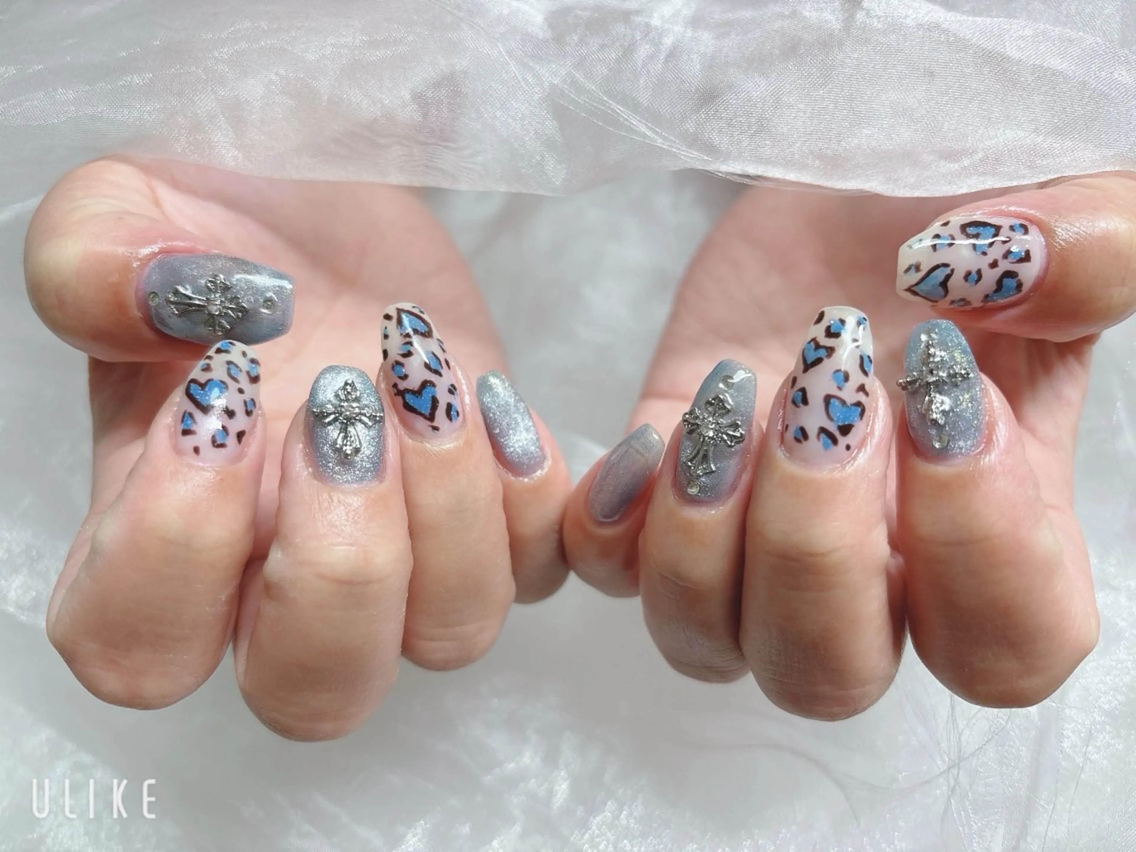 ネイル ブルー 持ち込み ハンドネイル BABY LION :Fumiyoのネイルデザイン