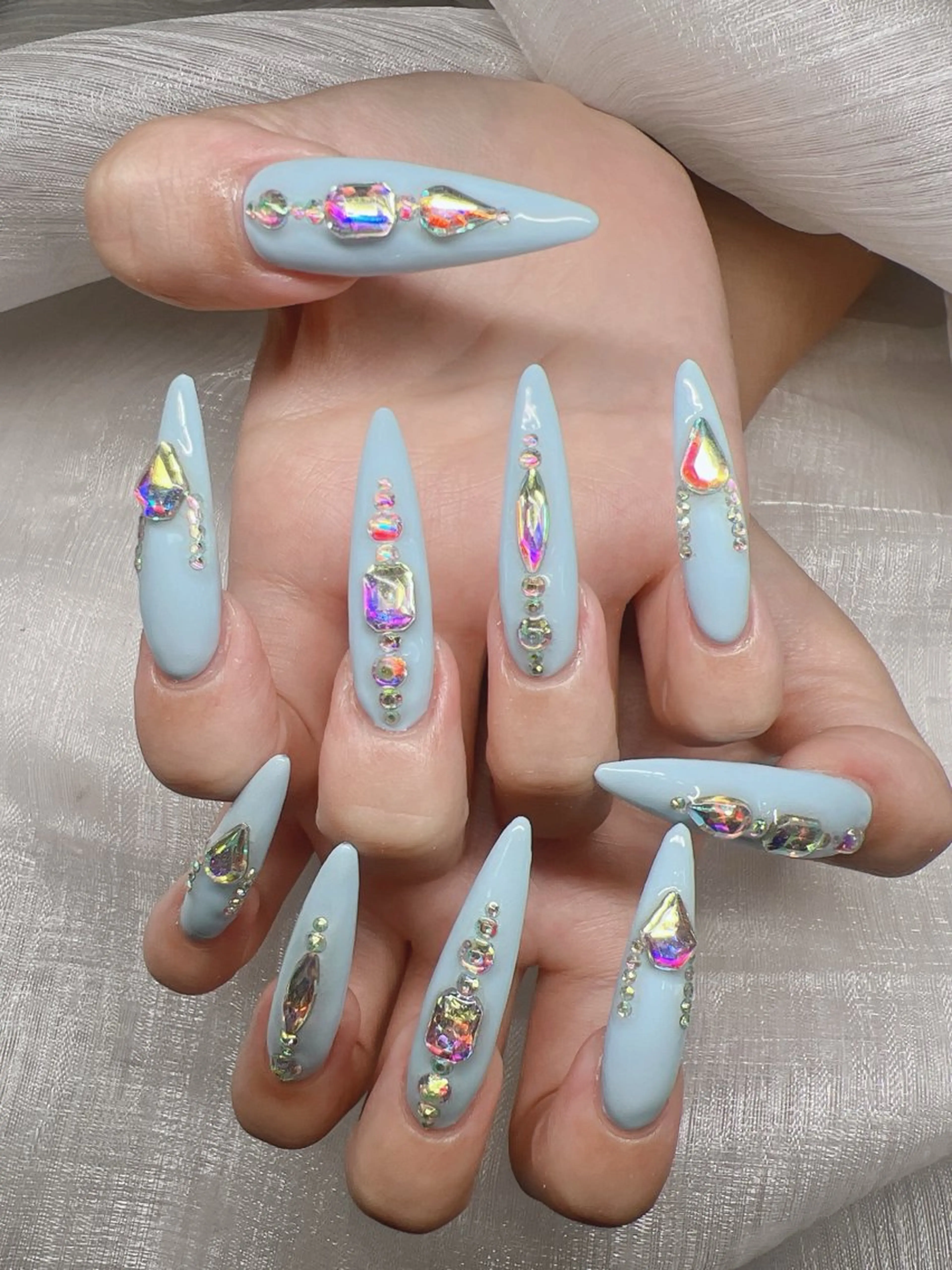 ネイル 長さ出し グラデーション キラキラネイル マグネットネイル ニュアンスネイル ハンドネイル Lee Nails チップ長さだし専門店のネイルデザイン