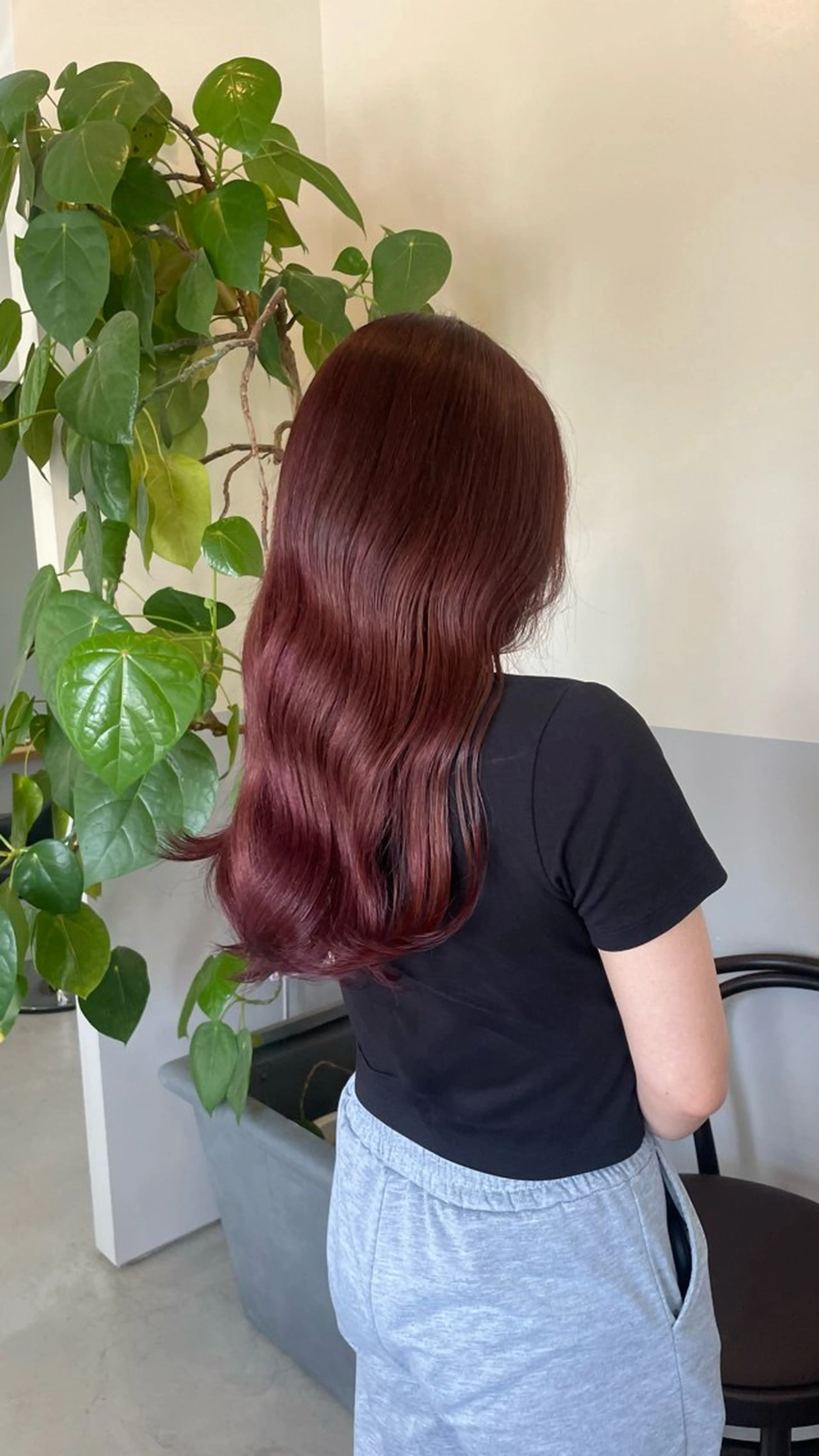 カラー レッドカラー basho ノエ.／カットモデルのヘアスタイル