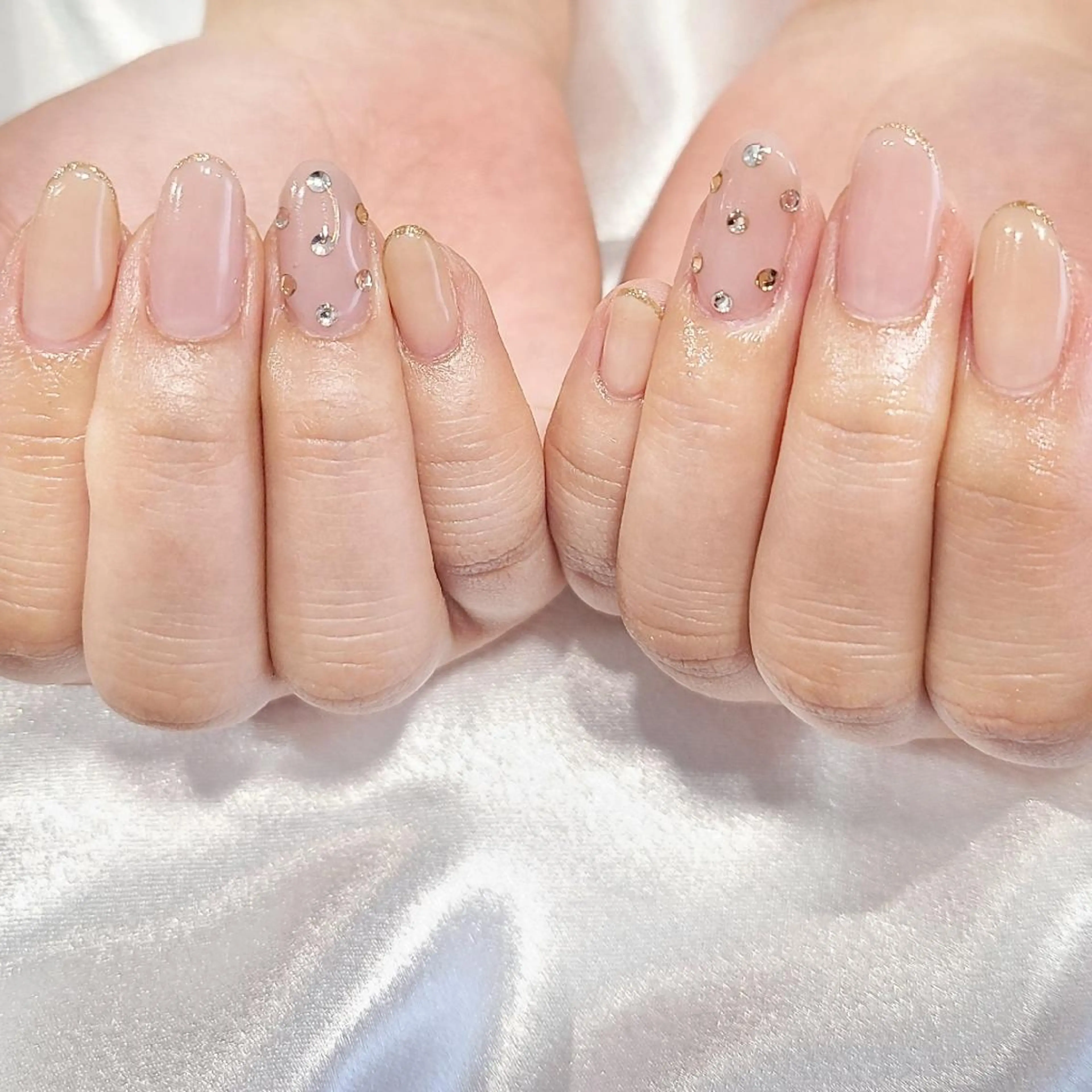 ネイル ラメ(グリッター) ワンカラーネイル ストーンネイル ハンドネイル NOGUCHI  KANAのネイルデザイン