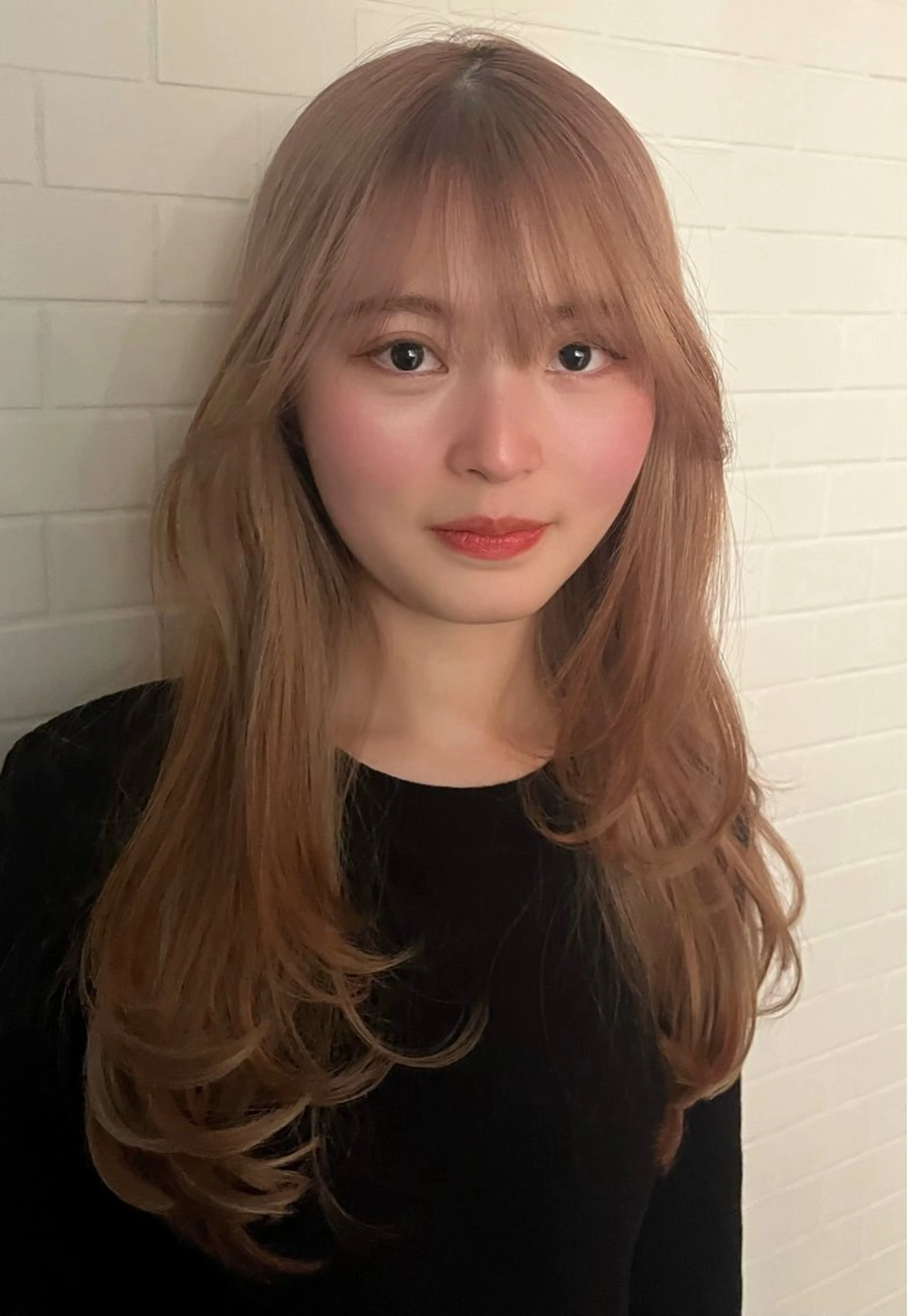 セミロング カラー ベージュカラー ミルクティーベージュ 透け感hair/ ボブ/大世のヘアスタイル