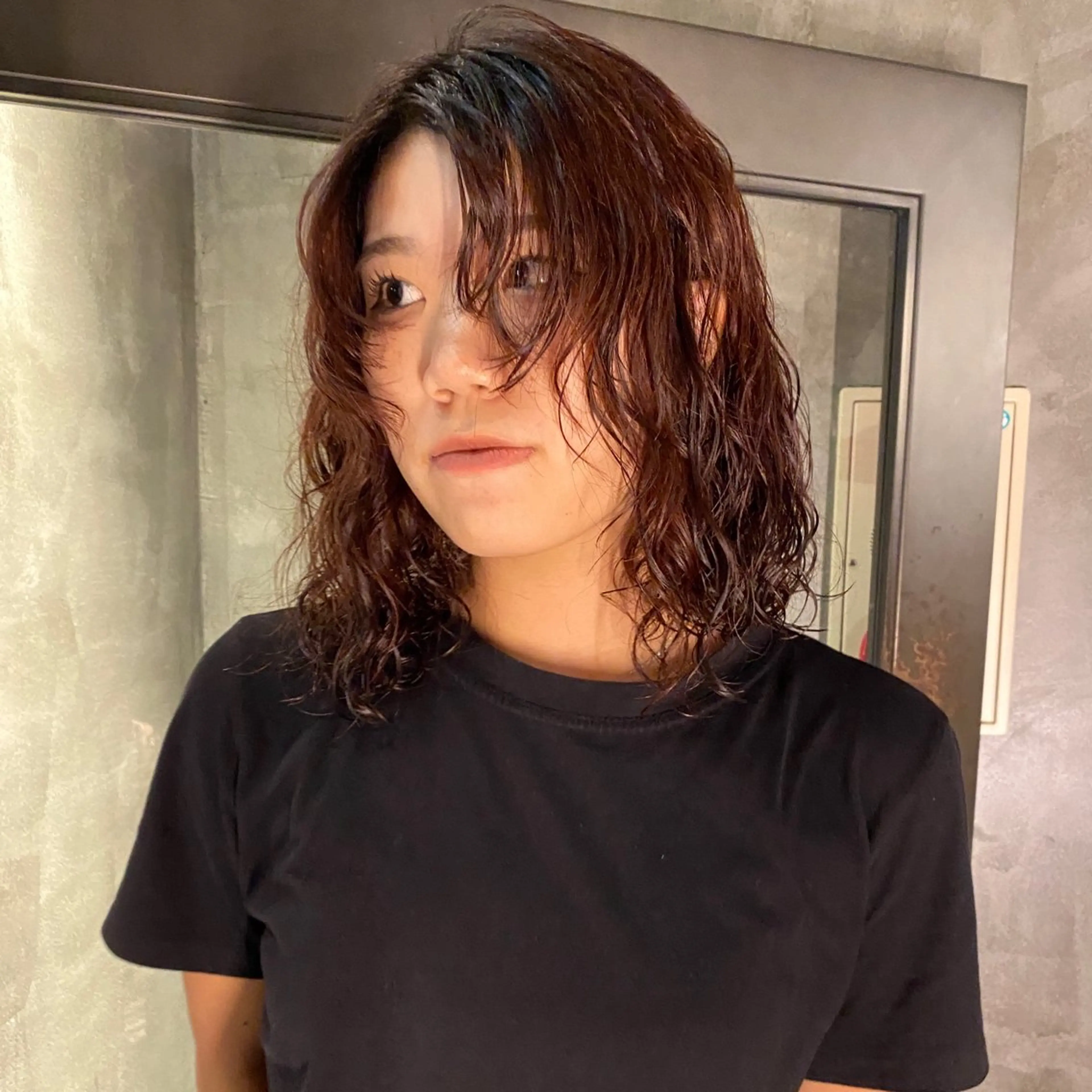 ミディアム パーマ ミディアムパーマ ボブ カット パーマ トリートメント ◽️モードヘア◽️ SHOUTOのヘアスタイル