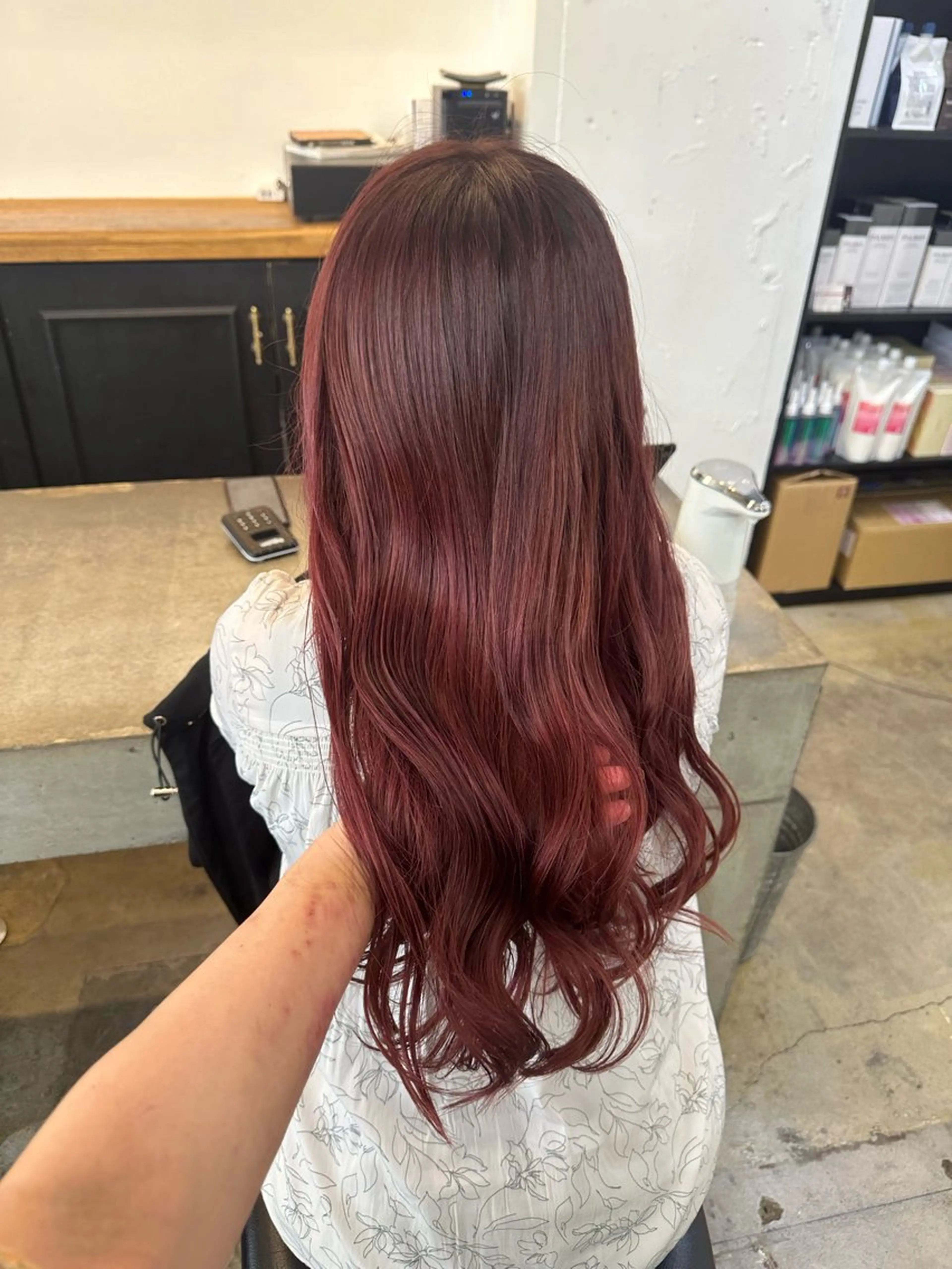 ミディアム カラー パーマ ヘアアレンジ ヘアカラー 暖色💖ツヤ髪💖 masae🌼のヘアスタイル