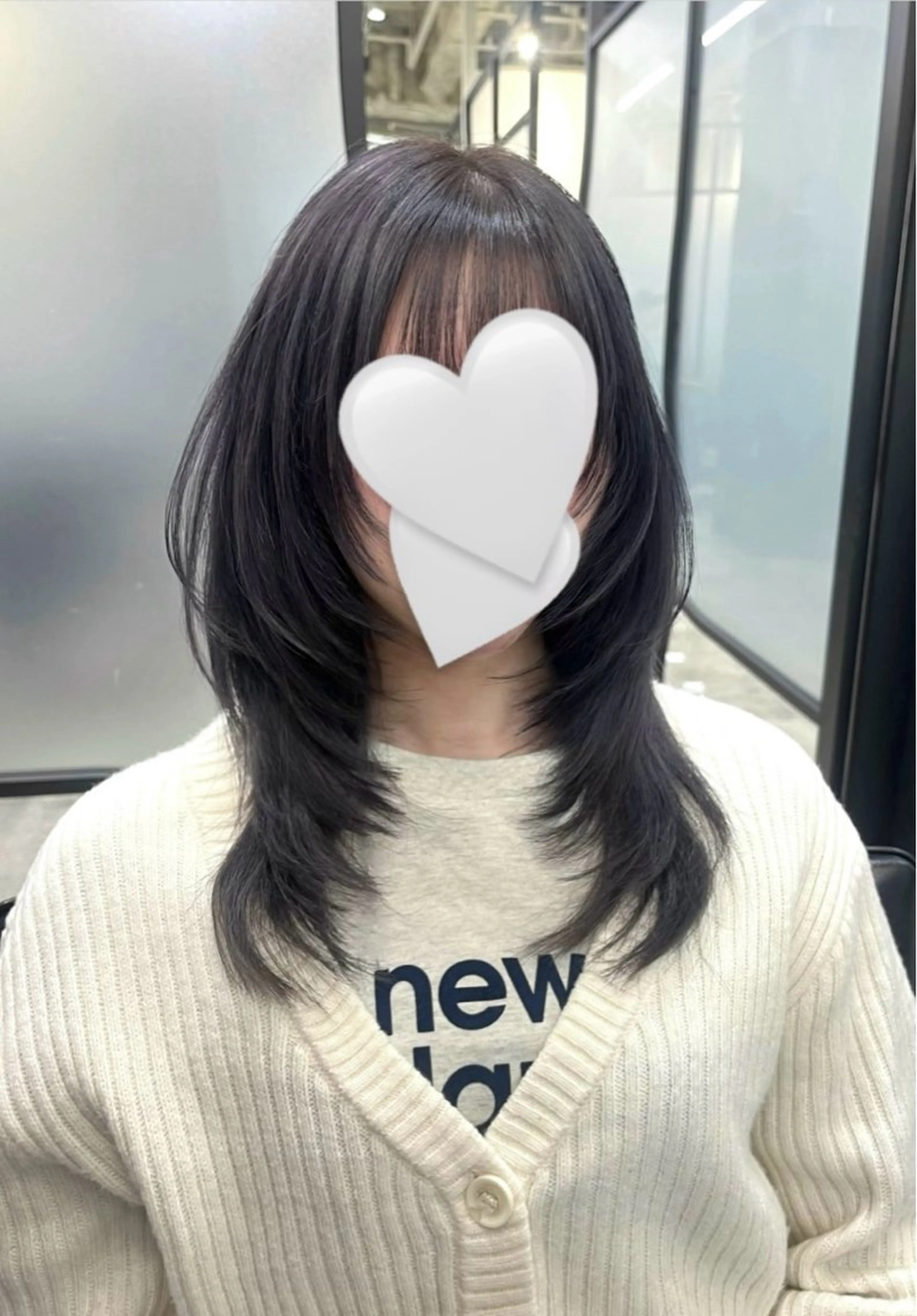 ミディアム カラー カット ヘアカラー トリートメント マンツーマン／韓国 ヘア‎Amiのヘアスタイル