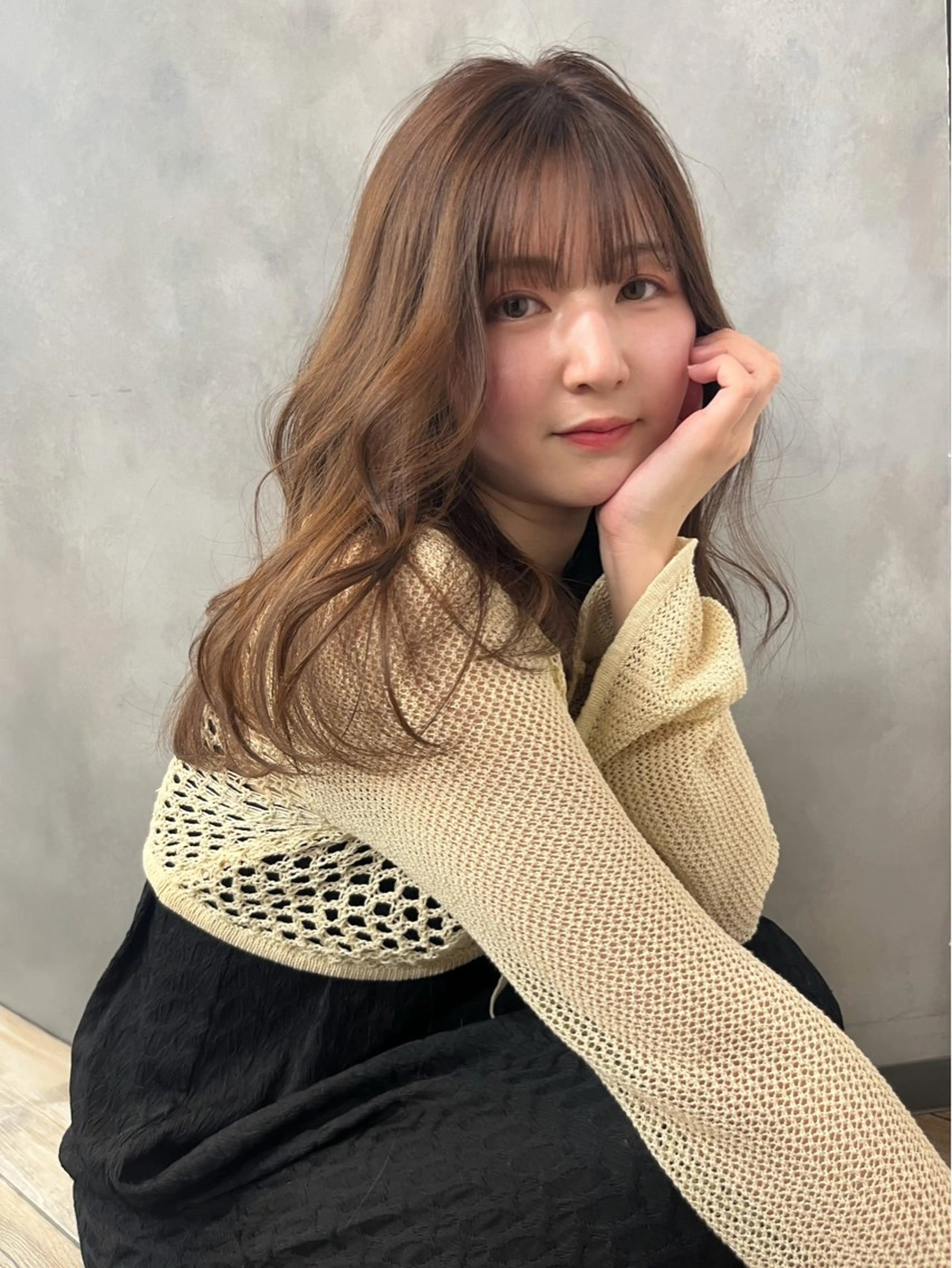 セミロング カラー ヘアカラー トリートメント 坂本 理輝のヘアスタイル