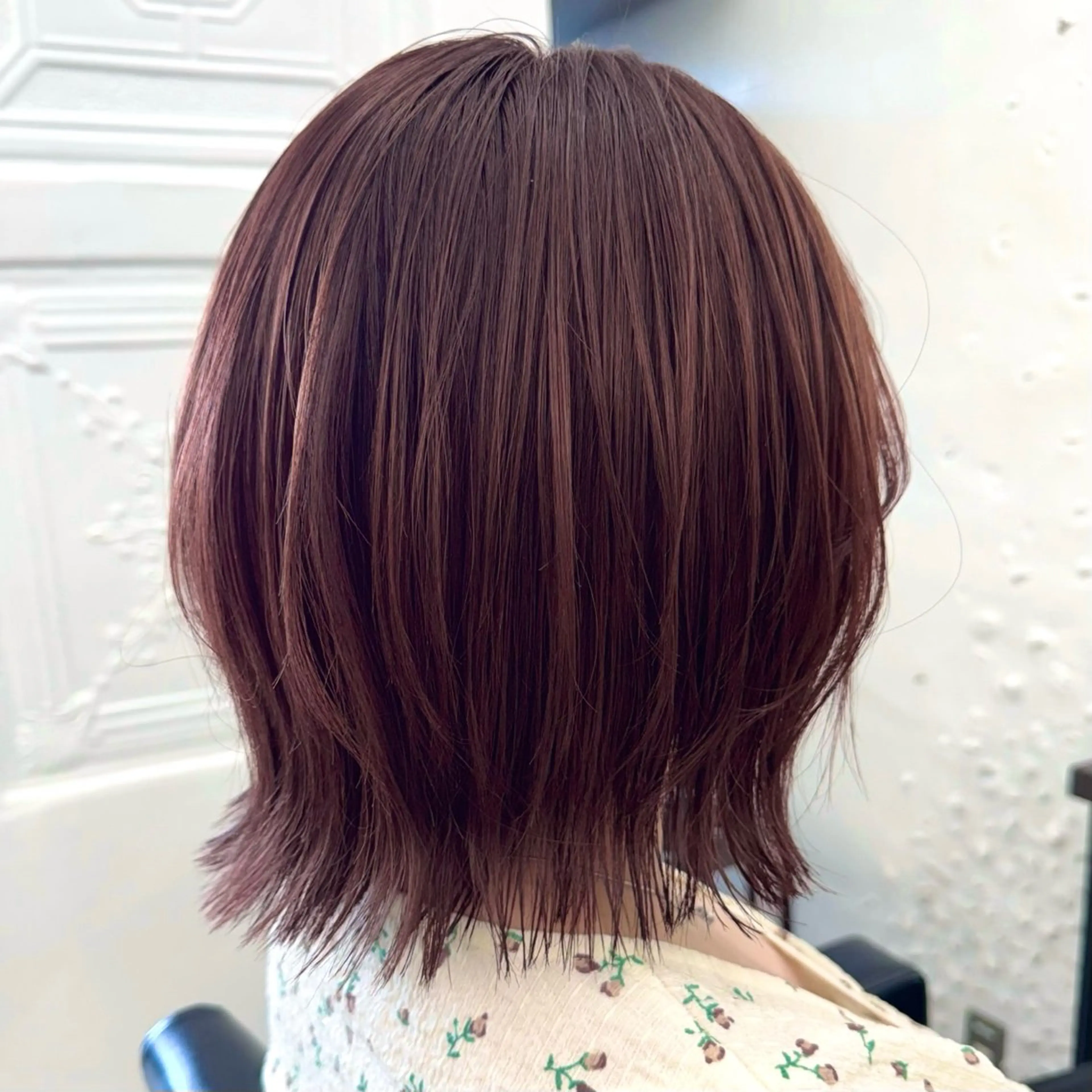 ショート カラー ヘアアレンジ ブリーチ ブラウンカラー ブリーチなしカラー ピンクカラー ピンクブラウン ボブ/レイヤー/ 艶髪/HANA💗のヘアスタイル