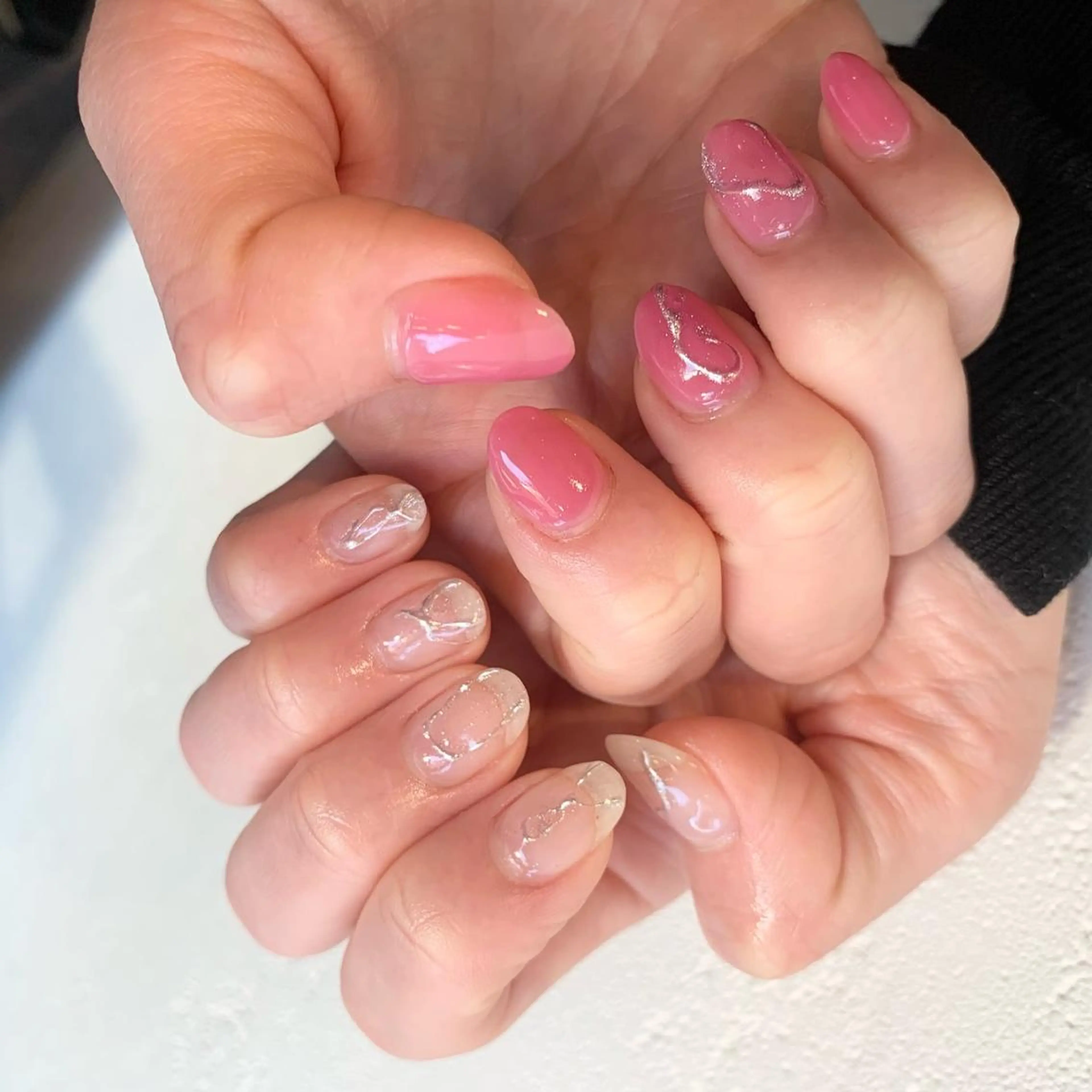 ネイル ジェルネイル 氷ネイル・うるうるネイル ニュアンスネイル ワンカラーネイル パラジェル パラジェル登録サロン N°nail 立川のネイルデザイン