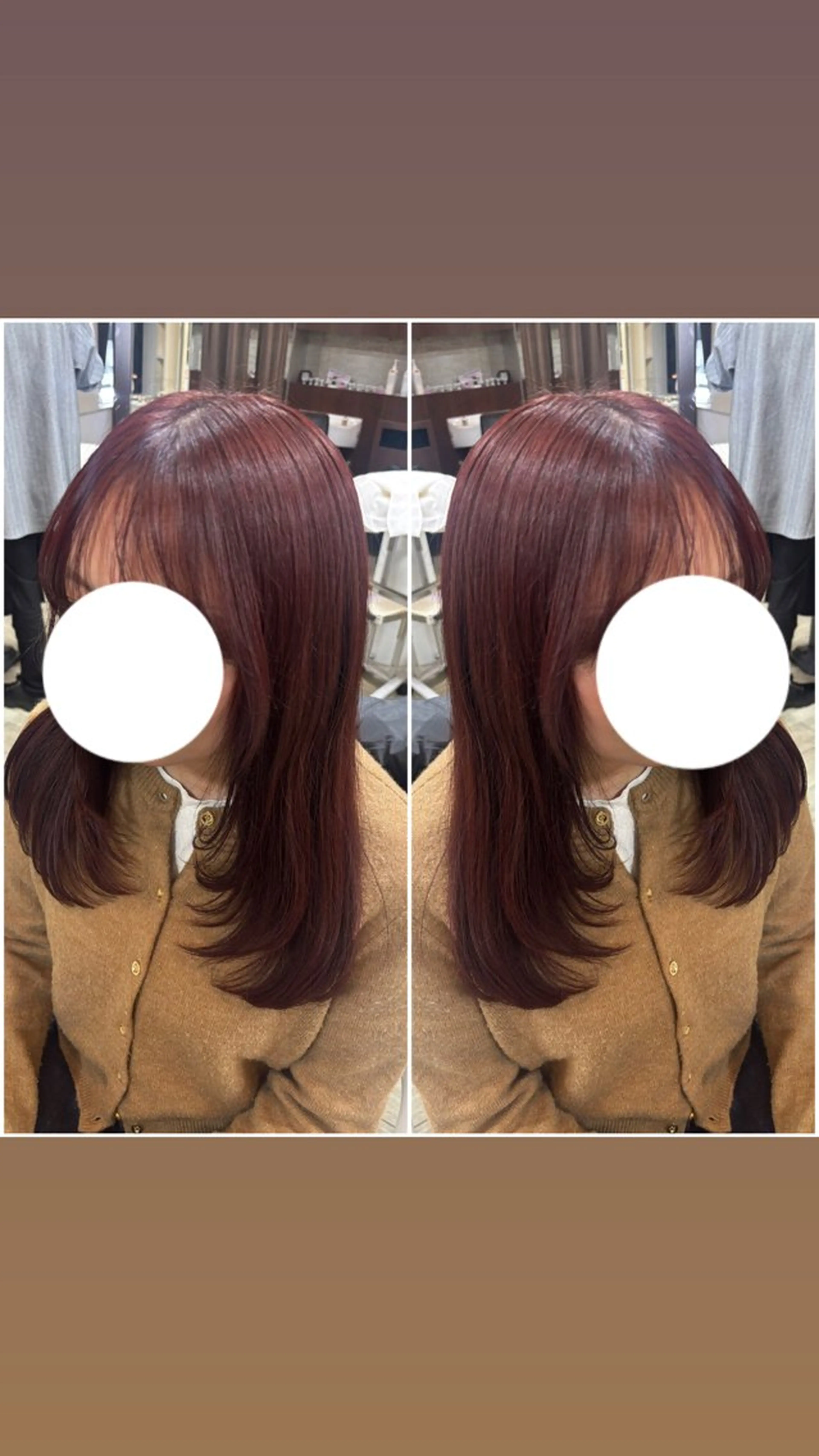 セミロング 顔まわりレイヤー 顔周りカット レイヤーカット ヘアカラー 宮島 梨央のヘアスタイル