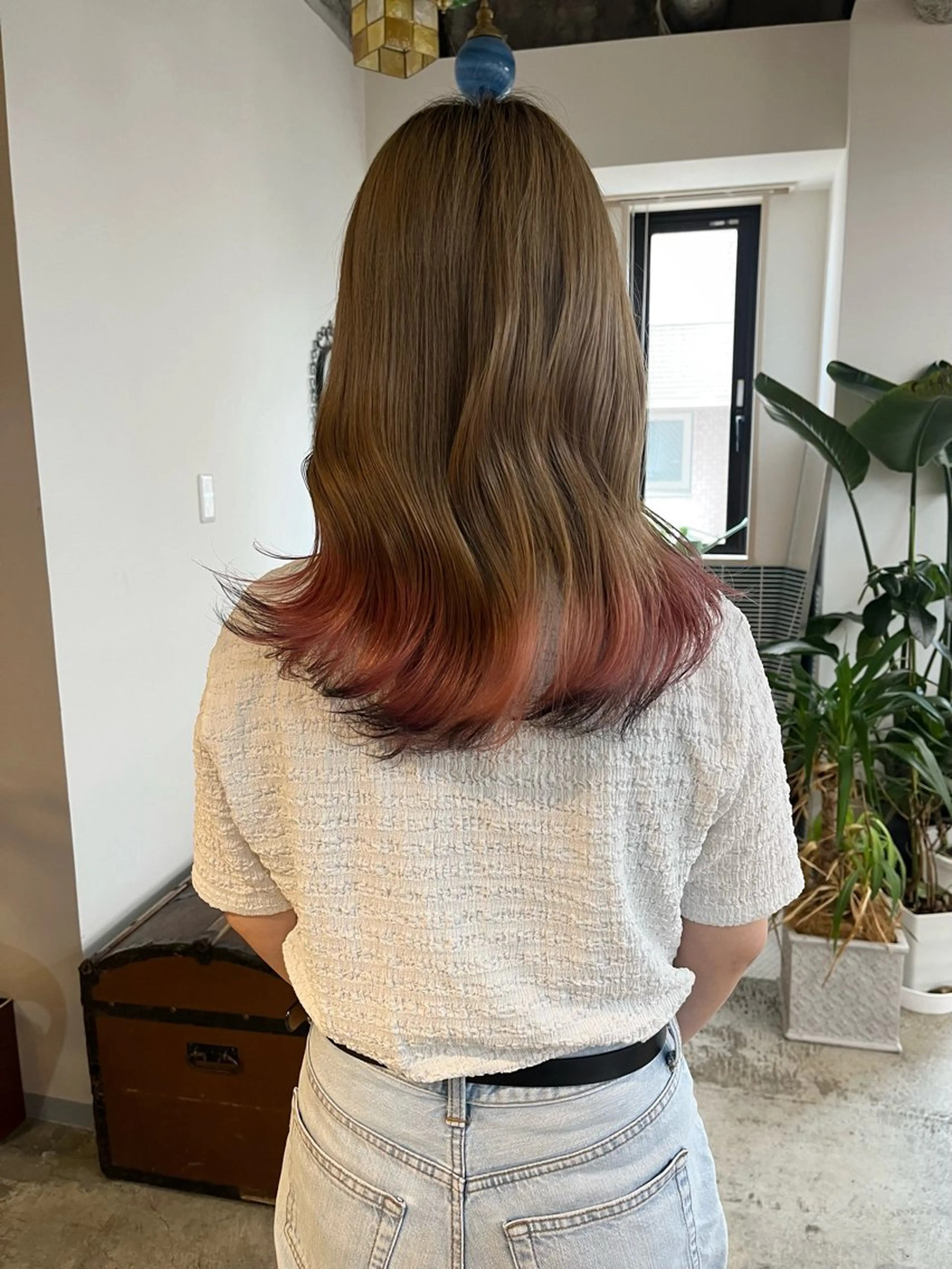 ミディアム カラー ブリーチ ブラウンカラー ピンクカラー カット ヘアカラー トリートメント 🩷ハイトーン透明感 レイヤー🩷ユリカのヘアスタイル